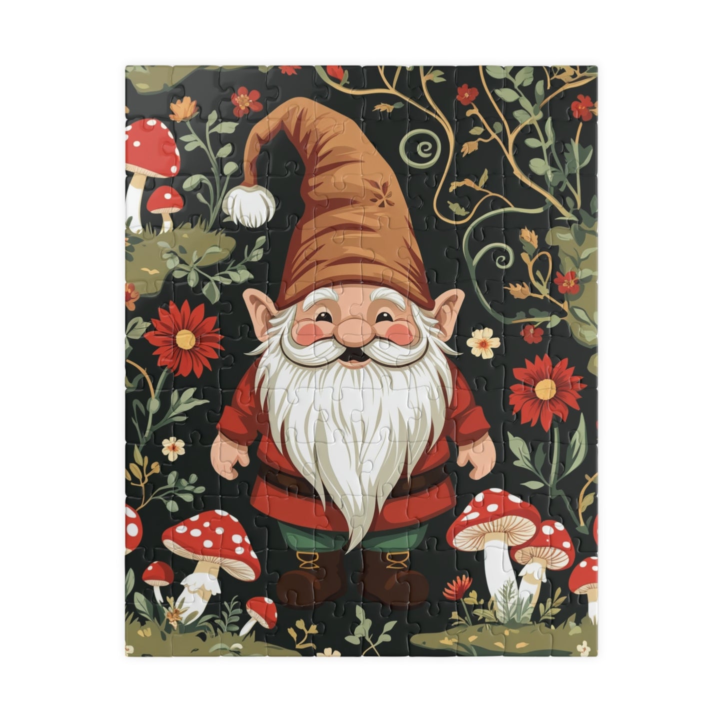 Vintage Gnome Jigsaw Puzzle with Forest Elements, Woodland Design for Nature Lovers Puzzle Enthusiasts, Fun Family Bonding Activity, Gift Puzzle The Puzzle Chest