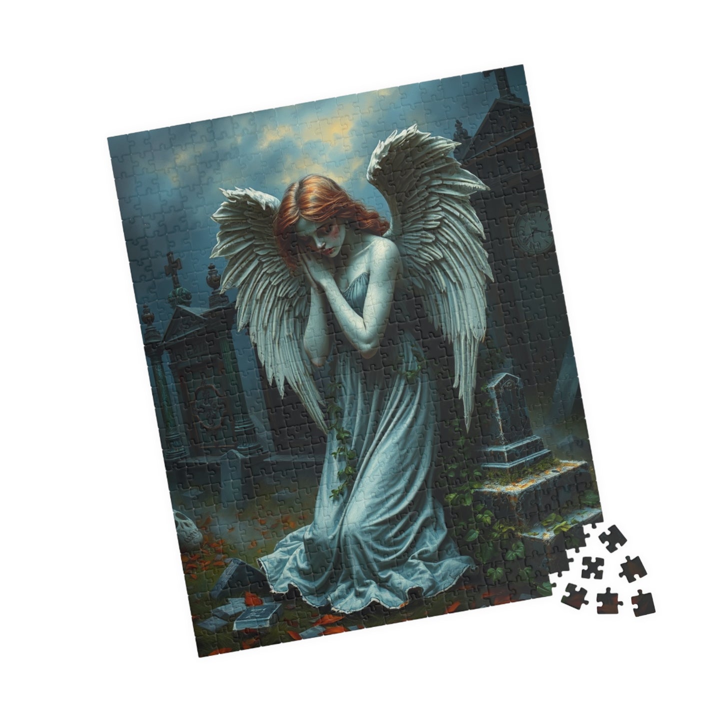 Gothic Angel Statue Puzzle, Mystical Jigsaw Game for Adults, Unique Gift for Puzzle Lovers, Spiritual Art, Perfect for Halloween, Meditation Puzzle The Puzzle Chest