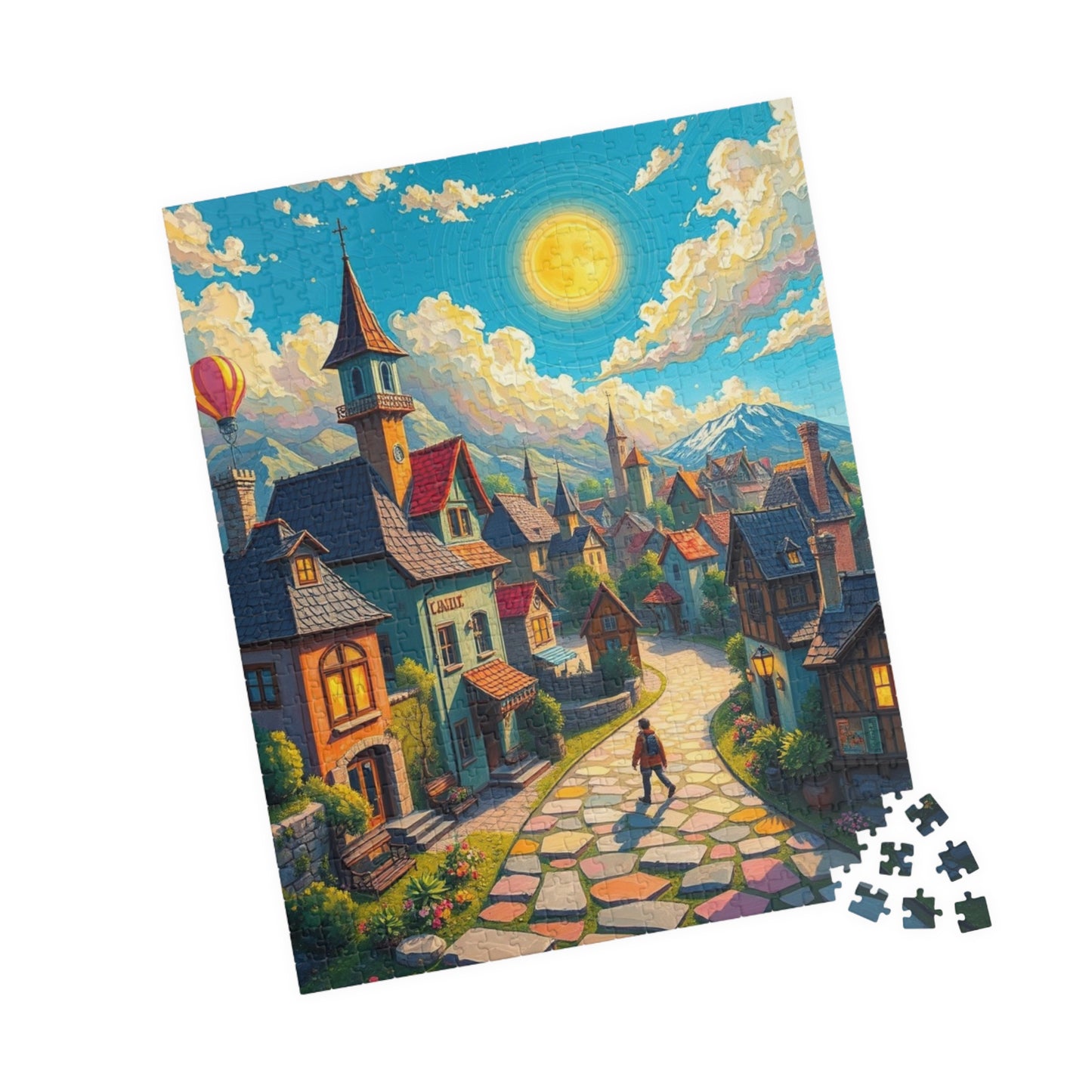 Charming Village Puzzle - 110, 252, 520, 1014 pieces, Scenic Artwork for Family Fun, Gift for Puzzle Lovers and Art Enthusiasts, Home Decor The Puzzle Chest