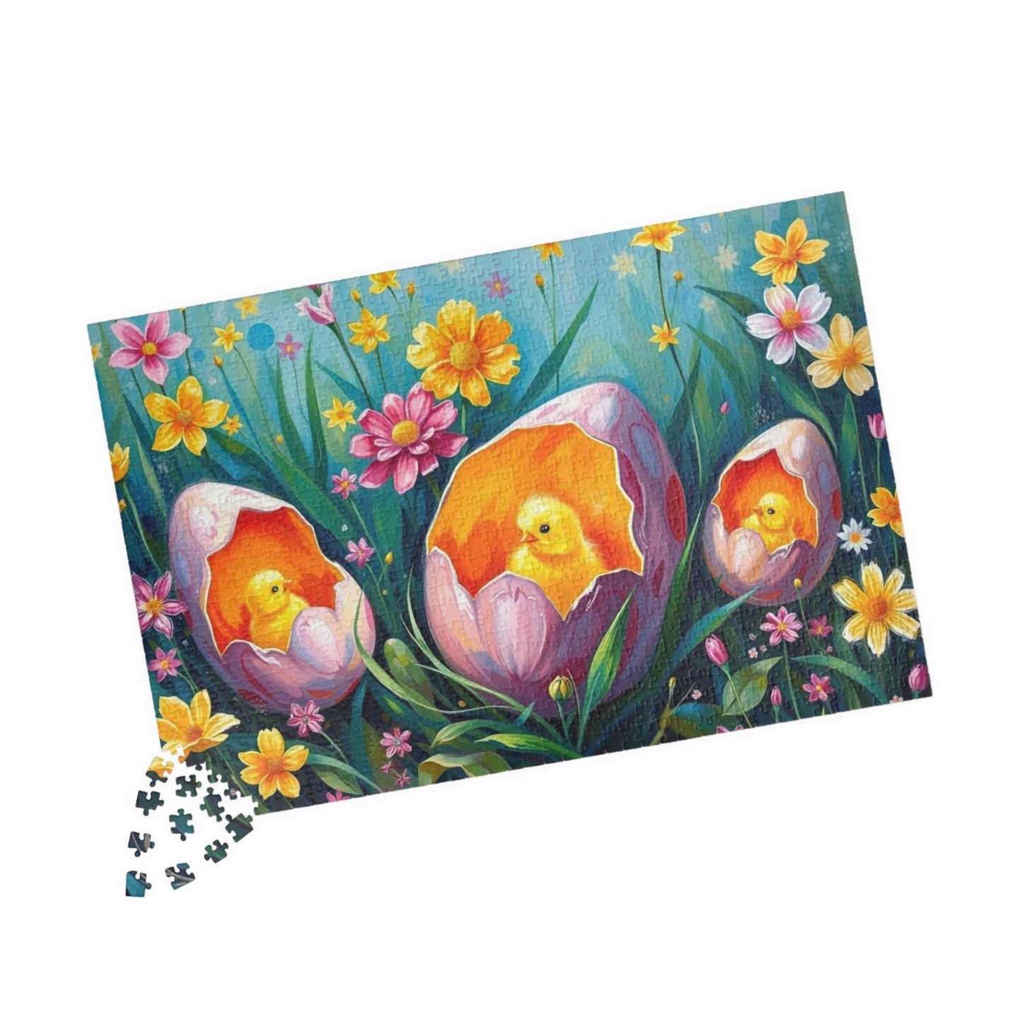 Whimsical Flower Chick Jigsaw Puzzle, Perfect Gift for Easter and Spring, Family Fun Activity, Creative Hobby, Brain Teaser, Bird Lovers Puzzle The Puzzle Chest