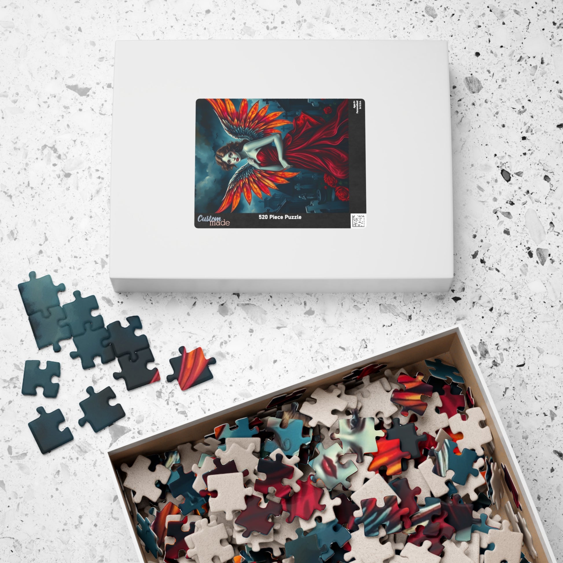 Enchanting Angel Puzzle, Dark Fantasy Celestial Being Gothic Art Jigsaw Game, Perfect Gift for Halloween, 110, 252, 520, 1014-piece Puzzle The Puzzle Chest