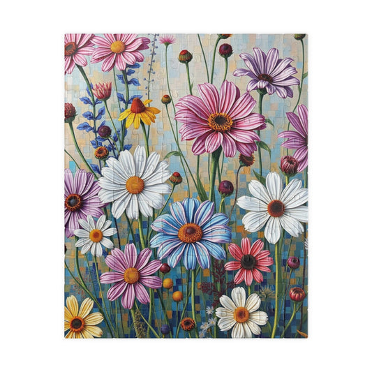 Floral Mosaic Puzzle - Beautiful Flower Design, Jigsaw Game for Nature Lovers Art Enthusiasts, Family Fun Game 110 pcs (Vertical) Puzzle The Puzzle Chest