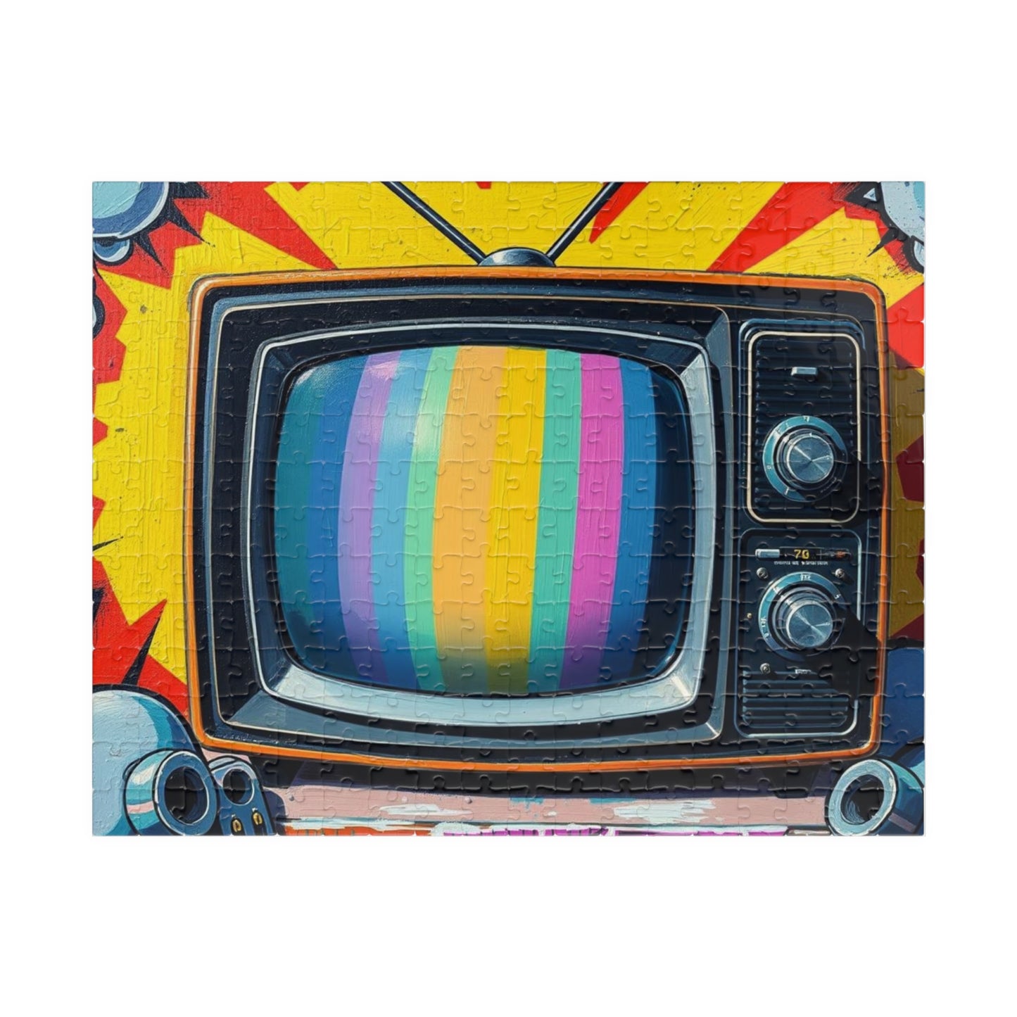 Retro TV Jigsaw Puzzle, Pop Art Design, Puzzle for Adults, Fun Family Activity, Home Entertainment, Gift for Collectors, 110-1014 Pieces 252 pcs (Horizontal) Puzzle The Puzzle Chest