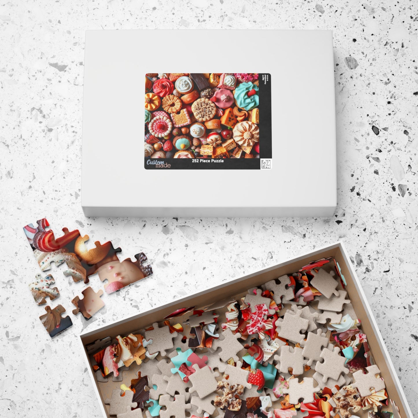 Chaotic Dessert Puzzle, Vibrant Sweets-Themed Jigsaw, Bright and Colorful Food Collage, Fun Challenging Family Activity, Foodie Puzzle Lover Puzzle The Puzzle Chest
