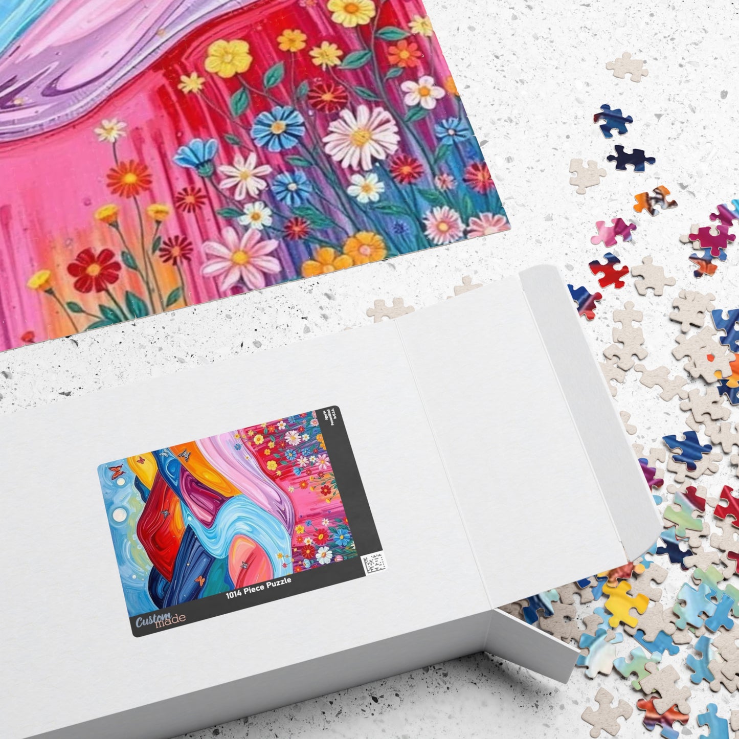 Pastel Petals - River Through Candy Hill Jigsaw Puzzle Colleciton, Beautiful Nature Puzzle, Colorful Landscape Art, Puzzle Lover Gift, Family Fun, 110/252/520/1014 Puzzle The Puzzle Chest