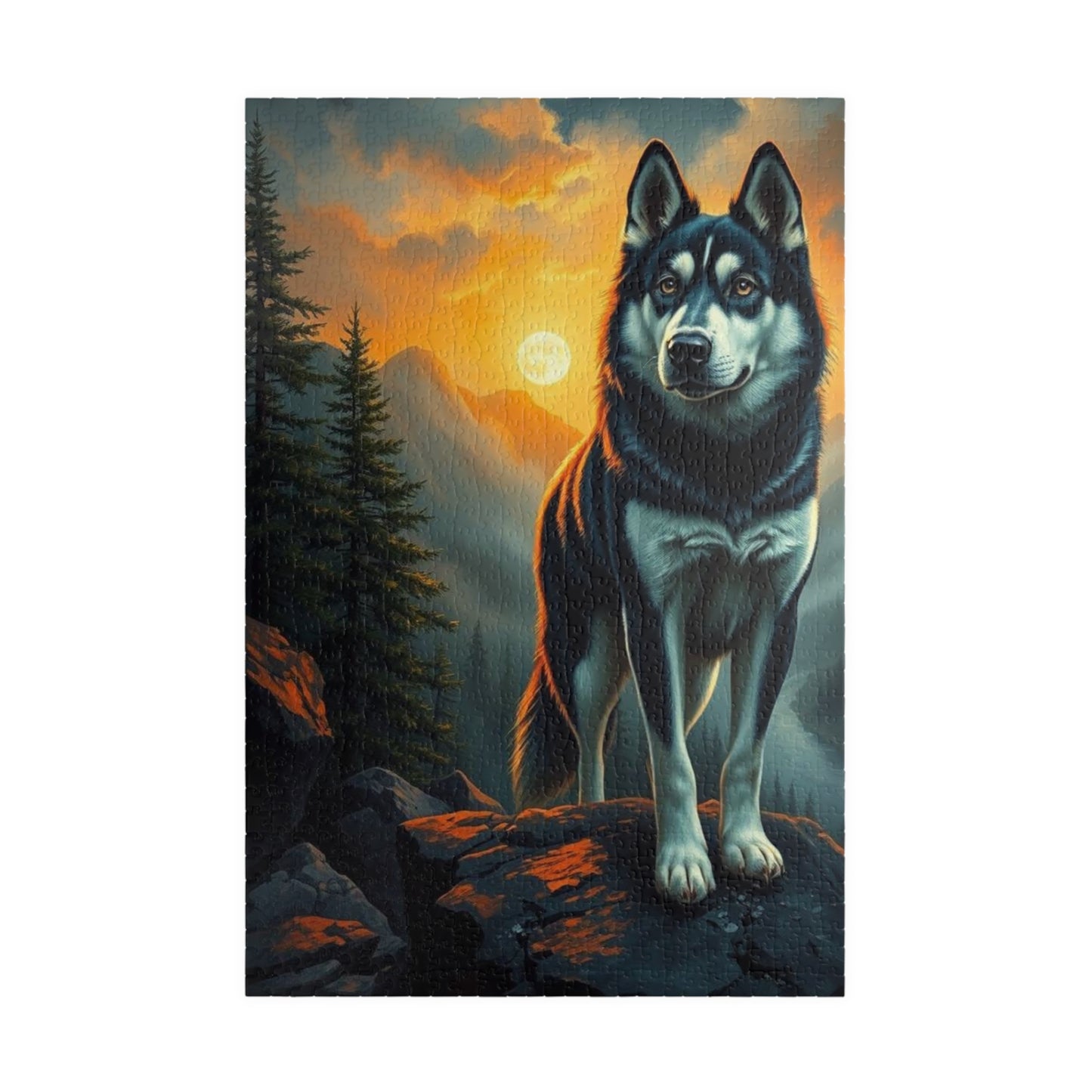 Husky Jigsaw Puzzle for Adults | Dog Lover Gift for Friend Birthday Holiday, Nature Puzzle, Family Activity, Pet Themed Home Entertainment 1014 pcs (Vertical) Puzzle The Puzzle Chest