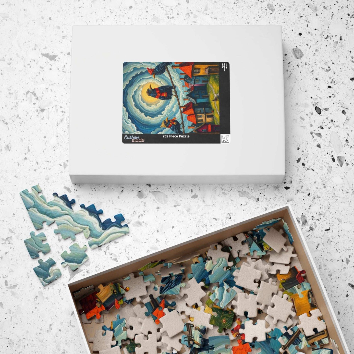 Crooked Choir Crows Puzzle - Colorful Bird Jigsaw Game for Halloween Fun Family Game Night, Gift for Puzzle Lover, Mindful Brain Teaser