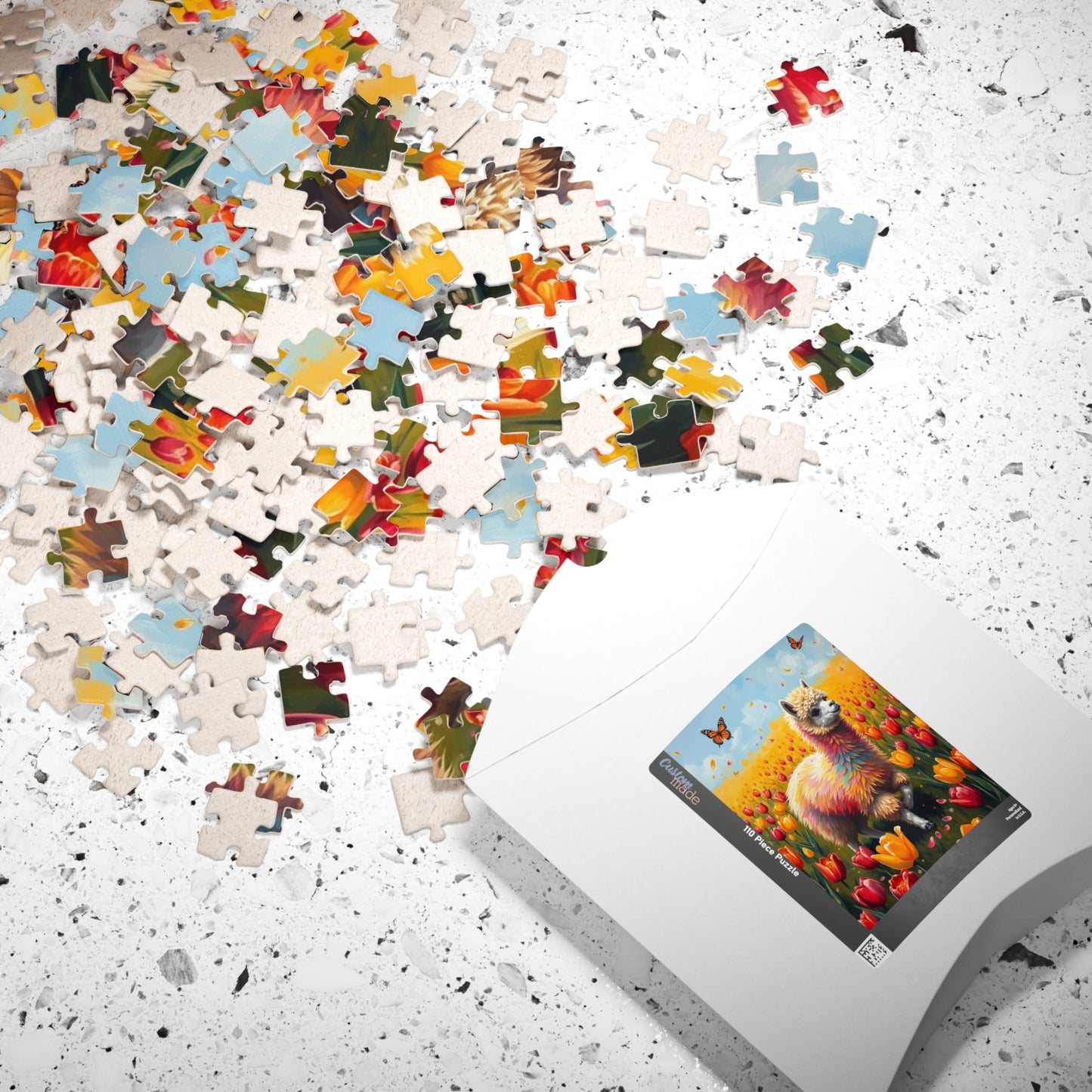 Colorful Llama Jigsaw Puzzle, Flower Nature Theme Adult Game, Fun Family Activity, Ideal Animal Lover Gift, Home Entertainment Mindful Hobby Puzzle The Puzzle Chest