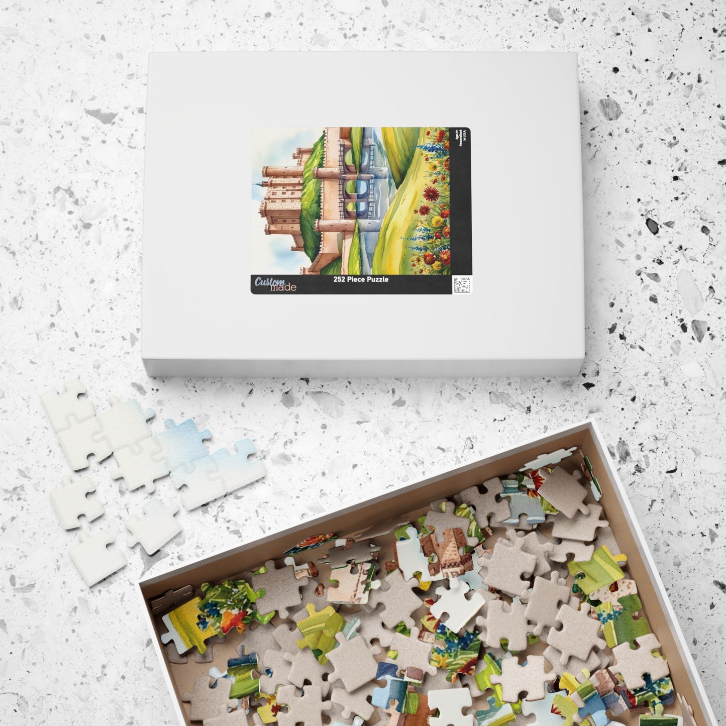Enchanted Castle Landscape Jigsaw Puzzle, Rolling Hills and Fairytale Fortress, Ideal Gift for Medieval Art Enthusiast, Staycation Activity Puzzle The Puzzle Chest
