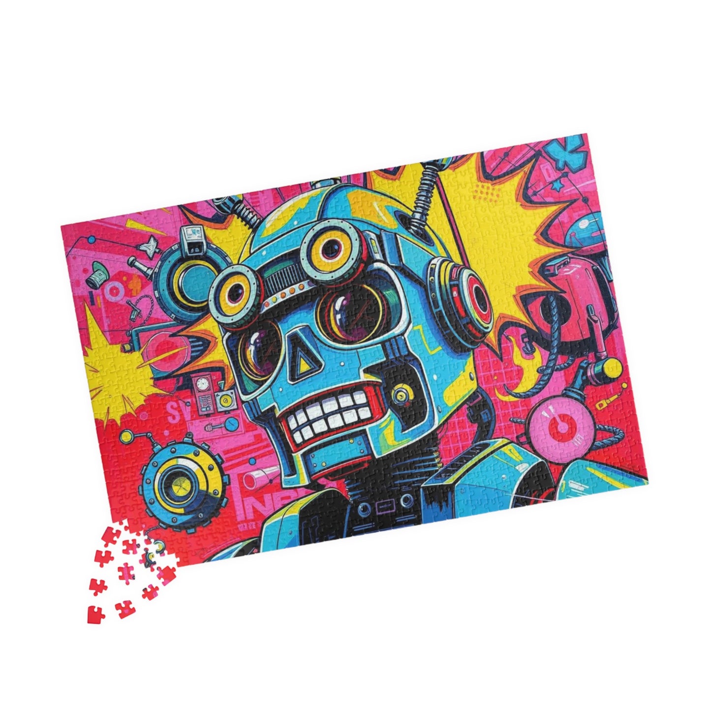 Whimsical Robot Puzzle, Colorful Pop Art Puzzle for Adults, Fun Gift for Family Game Night, Creative Birthday Holiday Gift Idea Puzzle The Puzzle Chest