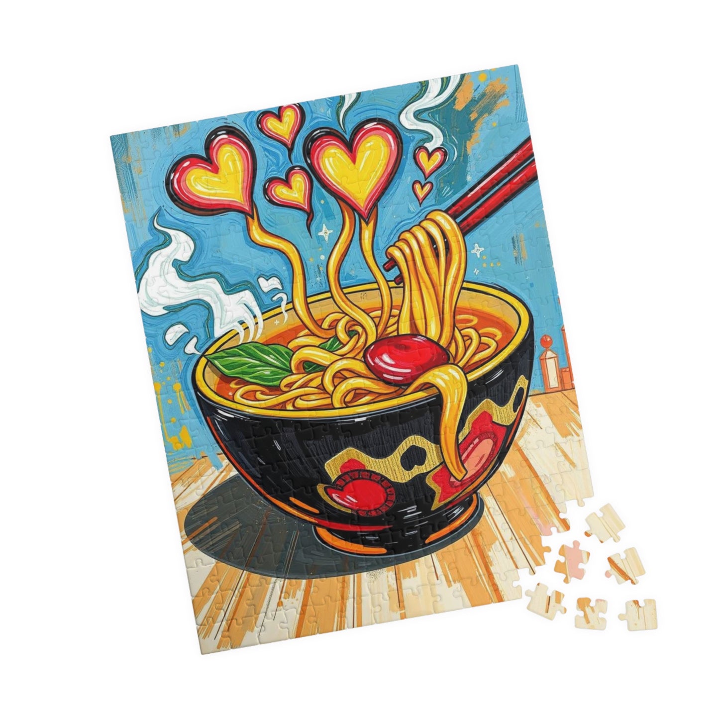 Heartfelt Noodle Puzzle, 110-1014 Piece Pop Art Jigsaw Puzzle for Fun Family Game, Cozy Night In, Unique Gift Idea for Holiday Birthday Puzzle The Puzzle Chest