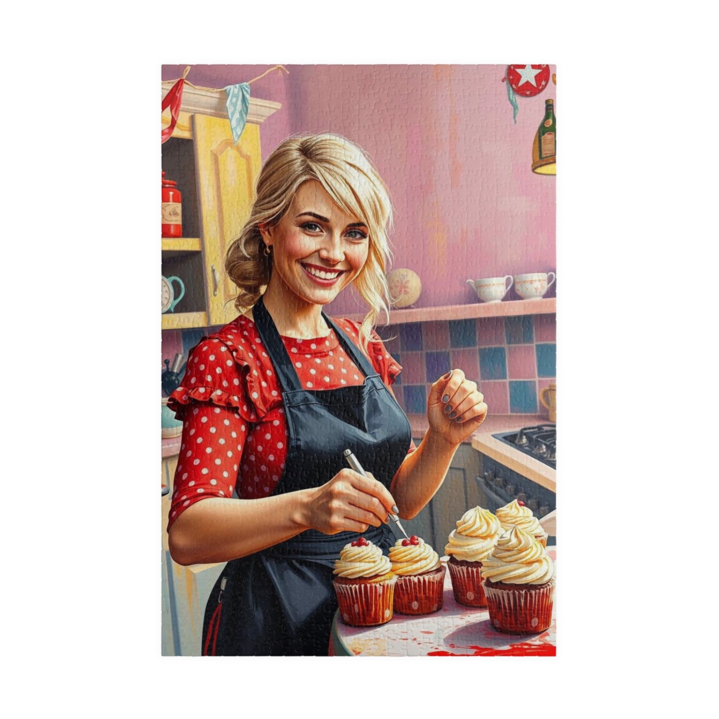 Baking Fun Jigsaw Puzzle featuring Cupcake Baker - Fun Family Game Night, Gift for Bakers, Puzzle Enthuisasts, Home Decor Kitchen Puzzle 1014 pcs (Vertical) Puzzle The Puzzle Chest