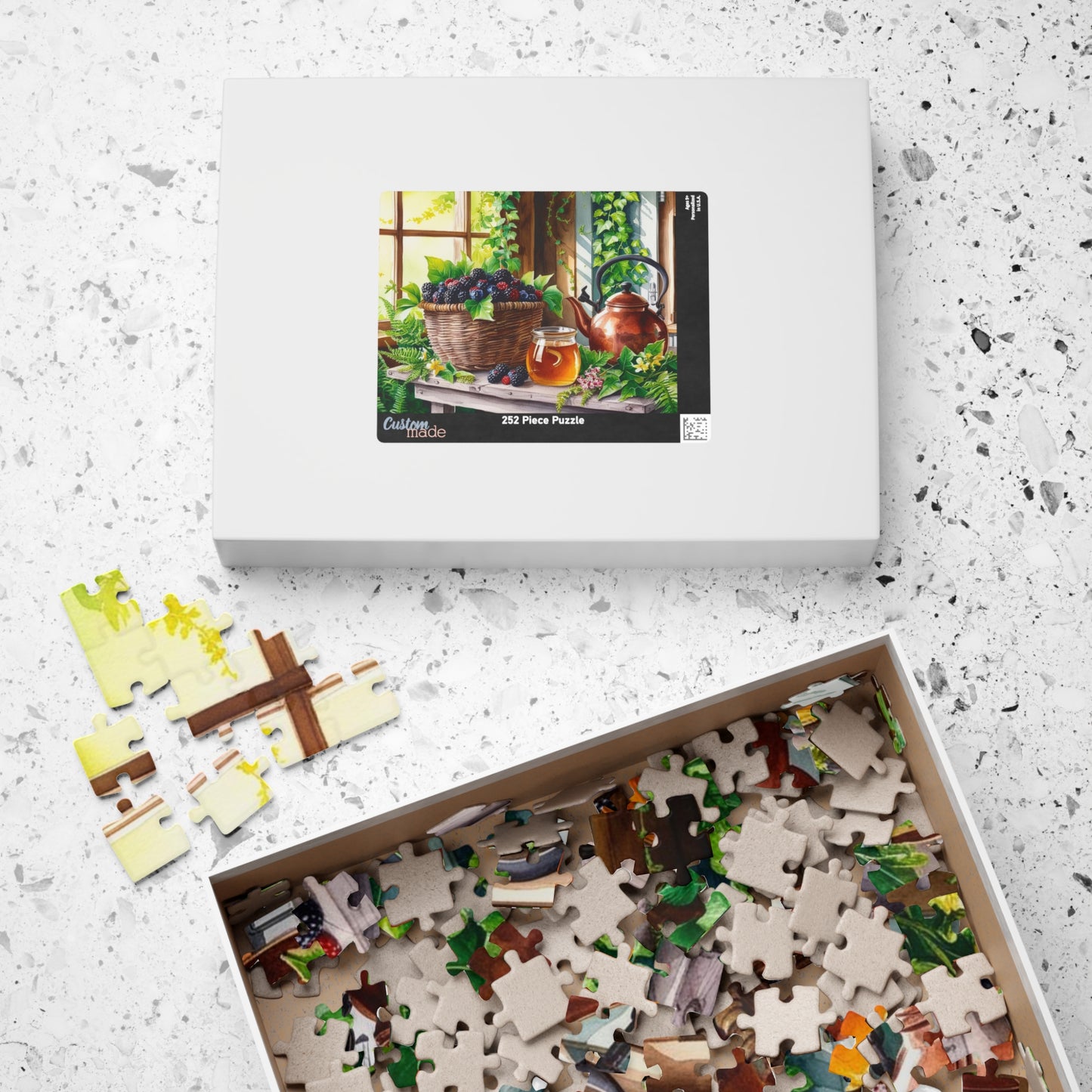 Foodie Jigsaw Puzzle, Quaint Kitchen Wild Berries and Honey 110-1014 Piece, Cabin Fever Activity, Brain Teaser, Unique Gift for Nature Lover Puzzle The Puzzle Chest