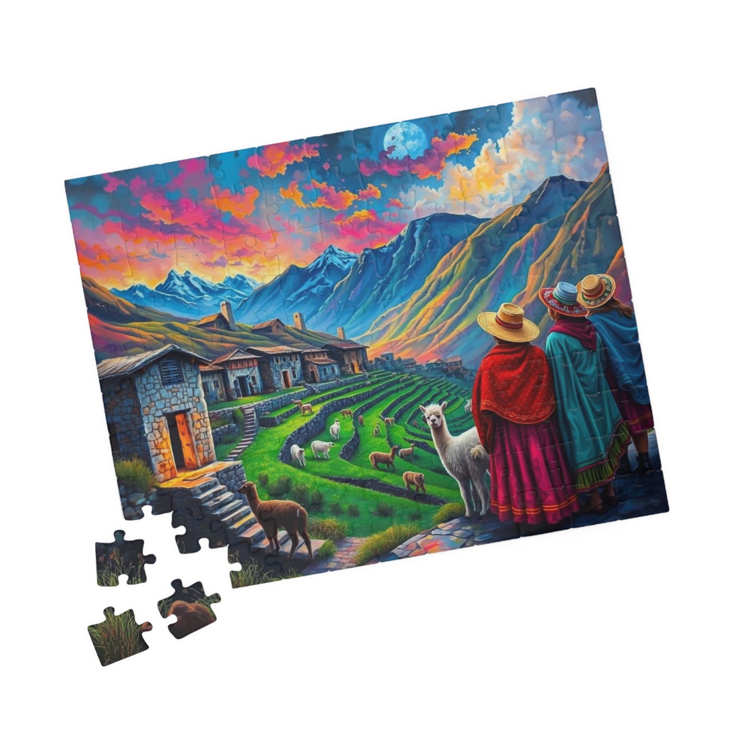 Andean Village in Peru Puzzle Jigsaw Game - Mountain View, Mindfulness Activity, Nature Lovers Gift for Friends, Family Activity Puzzle The Puzzle Chest