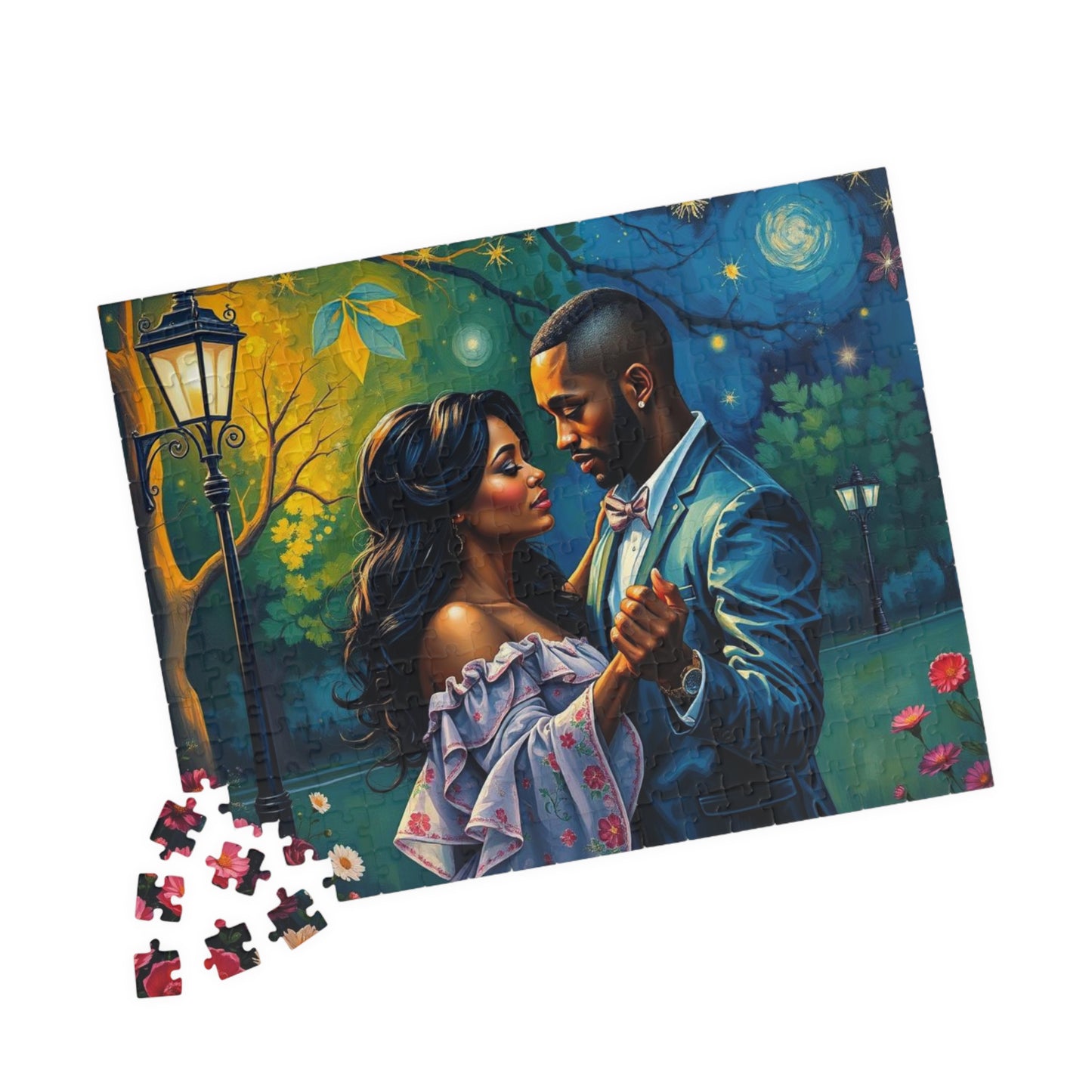 Romantic Black Couple Puzzle, Afro American Art Jigsaw Puzzle for Adult Home Entertainment, Family Night, Puzzle Lover Best Gift for Friends Puzzle The Puzzle Chest
