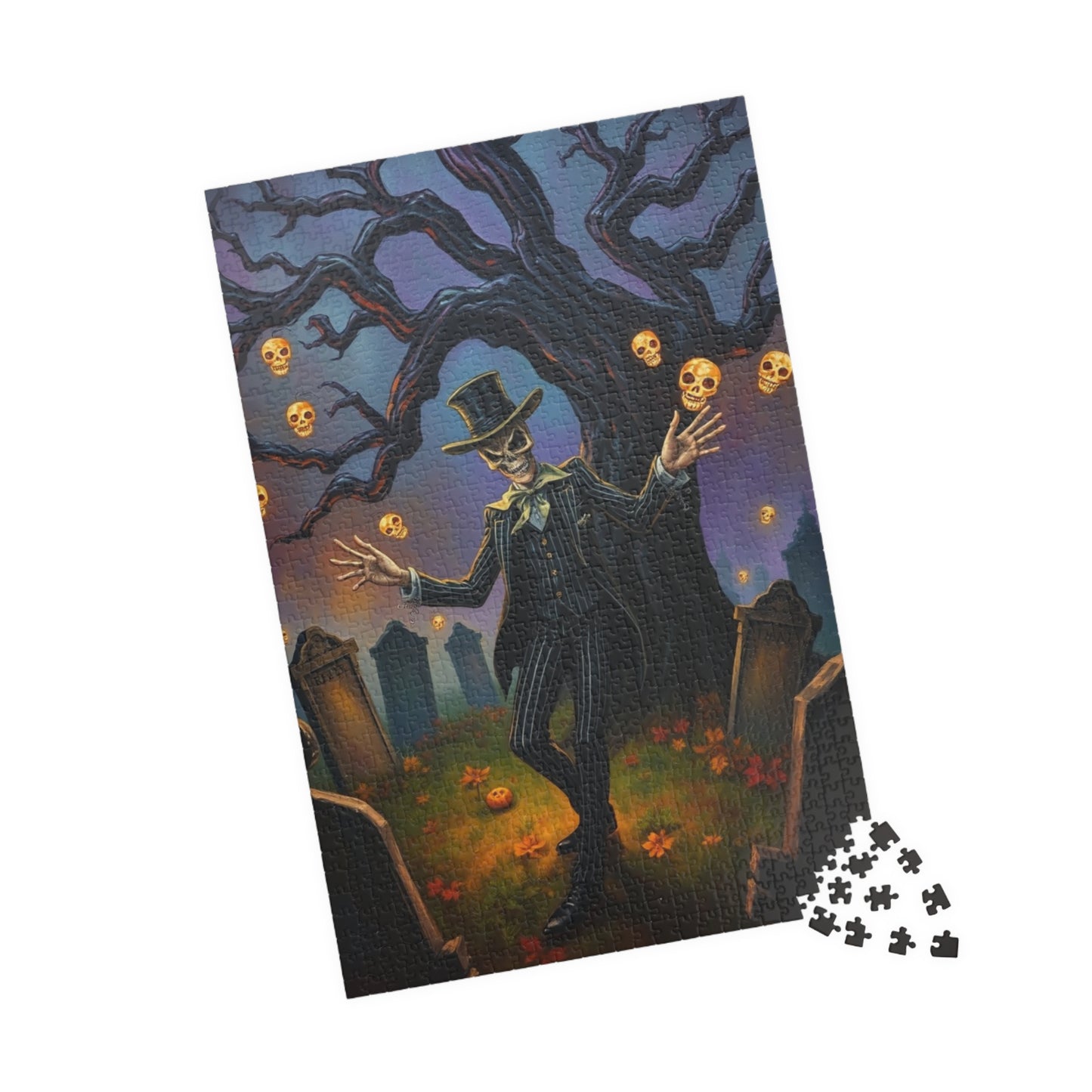 Halloween Themed Puzzle, Spooky Skeleton Design, Adult Jigsaw Game for Fall Decor, Family Game Night, Perfect for Autumn Celebrations, Gift Puzzle The Puzzle Chest