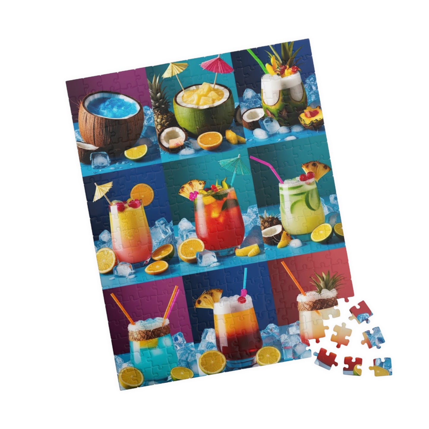 Tropical Drink Collage Puzzle, Relaxing Jigsaw Game for Adults, Solo Fun Quiet Leisure Activity, Colorful Cocktails Gift for Puzzle Lovers Puzzle The Puzzle Chest