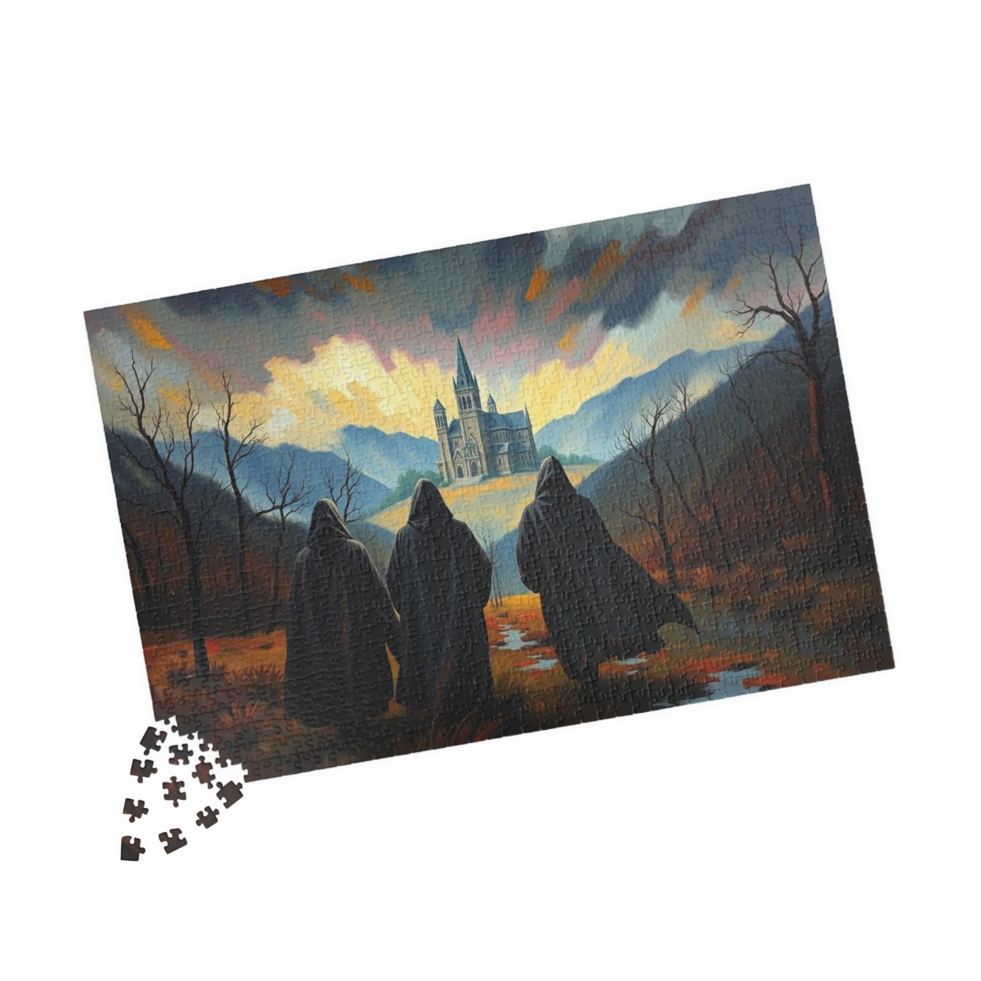 Twilight Pilgrimage Jigsaw Puzzle for Adult, Gothic Puzzle, Dark Fantasy Landscape Puzzle, Gift for Puzzle Lover, 1000-Piece Puzzle Mindful Puzzle The Puzzle Chest