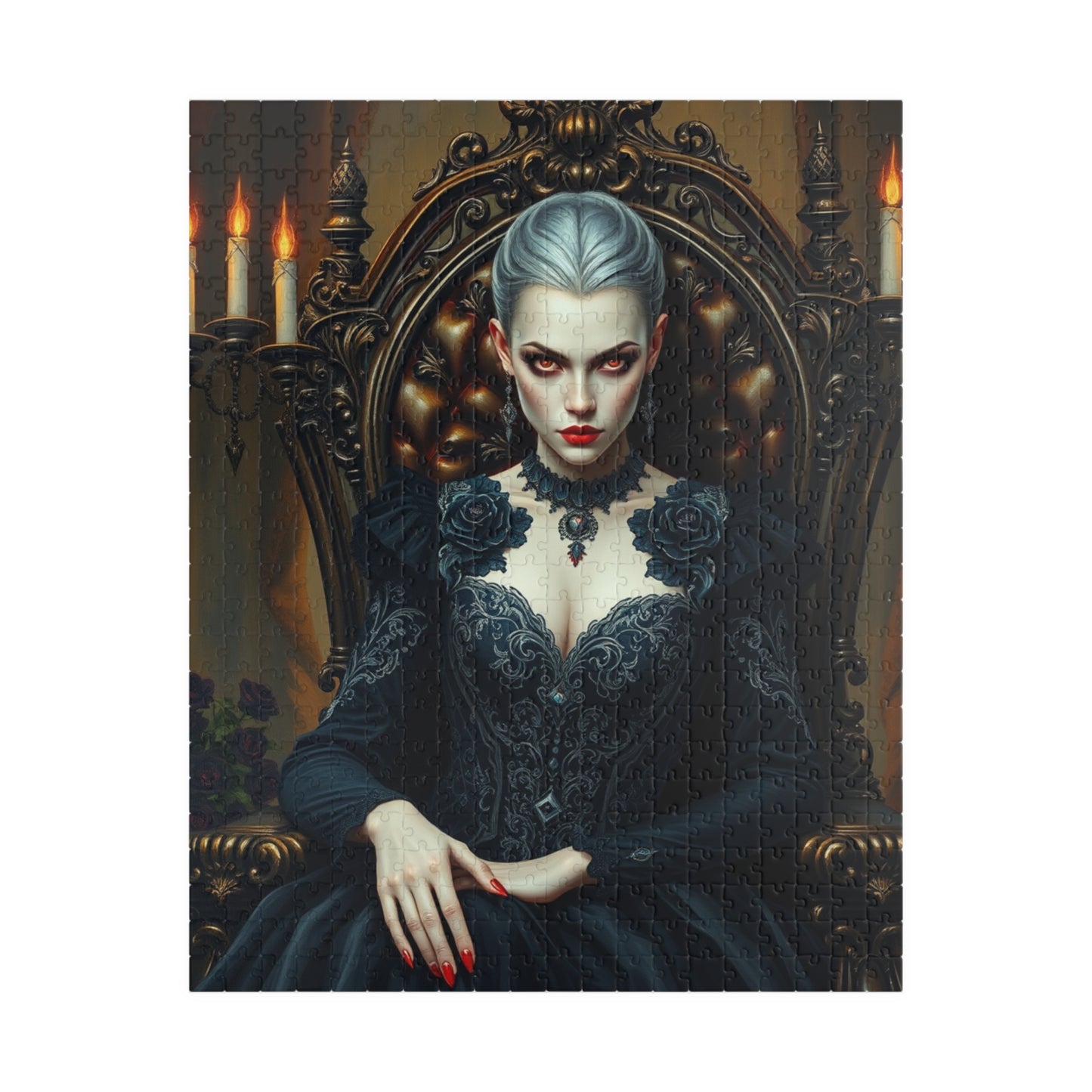 Gothic Vampire Puzzle, Dark Fantasy Art Jigsaw Game for Adult Puzzle Lovers, Home Entertainment, Gift for Friends, Mindfulness Brain Teaser 520 pcs (Vertical) Puzzle The Puzzle Chest