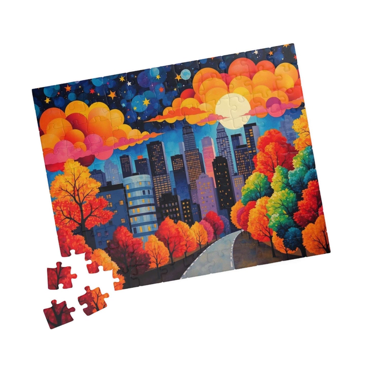 Manhattan New York City Skyline Jigsaw Puzzle | Adult Puzzle Game, Family Activity, Cityscape Puzzling Hobby 110 pcs (Horizontal) Puzzle The Puzzle Chest