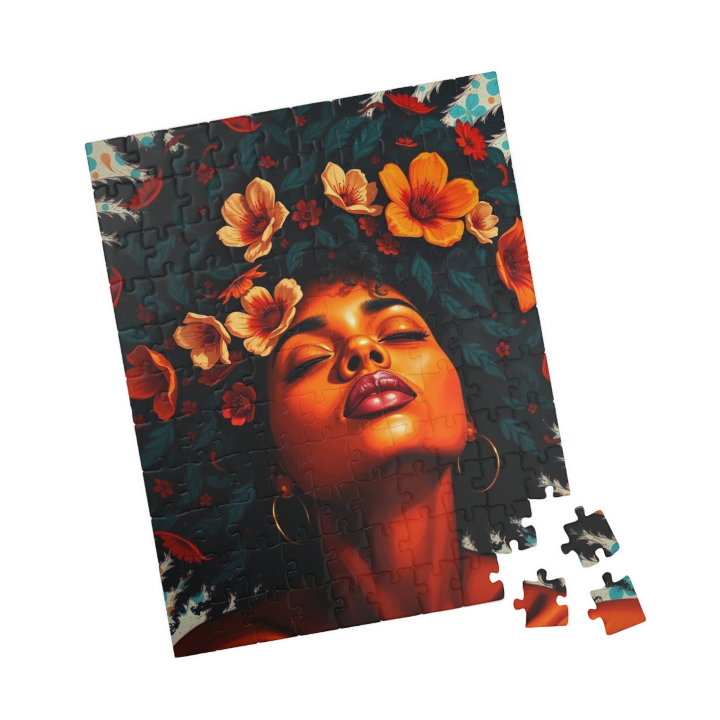 African American Jigsaw Puzzle, Black Female Portrait, Black Woman Art, Afrocentric Gift Puzzle The Puzzle Chest