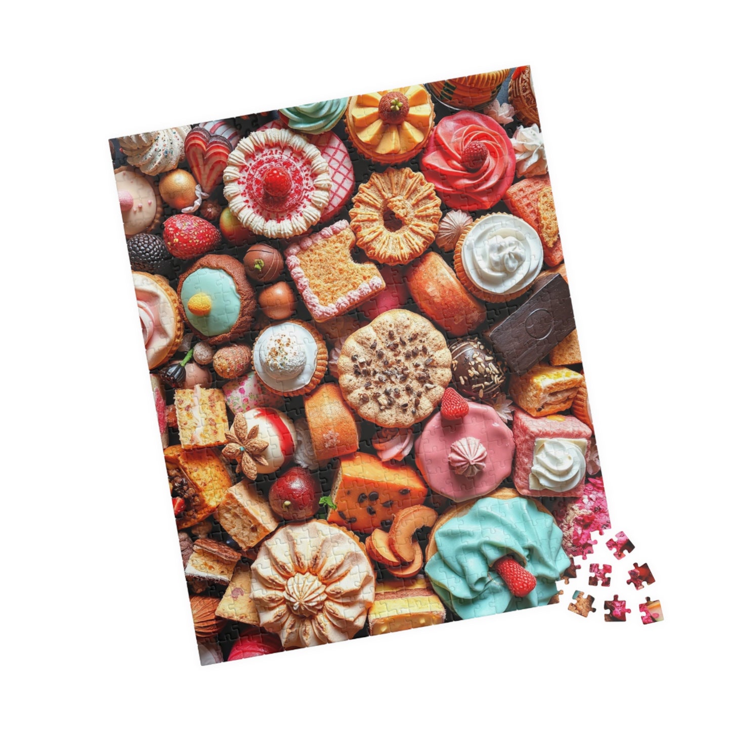 Chaotic Dessert Puzzle, Vibrant Sweets-Themed Jigsaw, Bright and Colorful Food Collage, Fun Challenging Family Activity, Foodie Puzzle Lover Puzzle The Puzzle Chest
