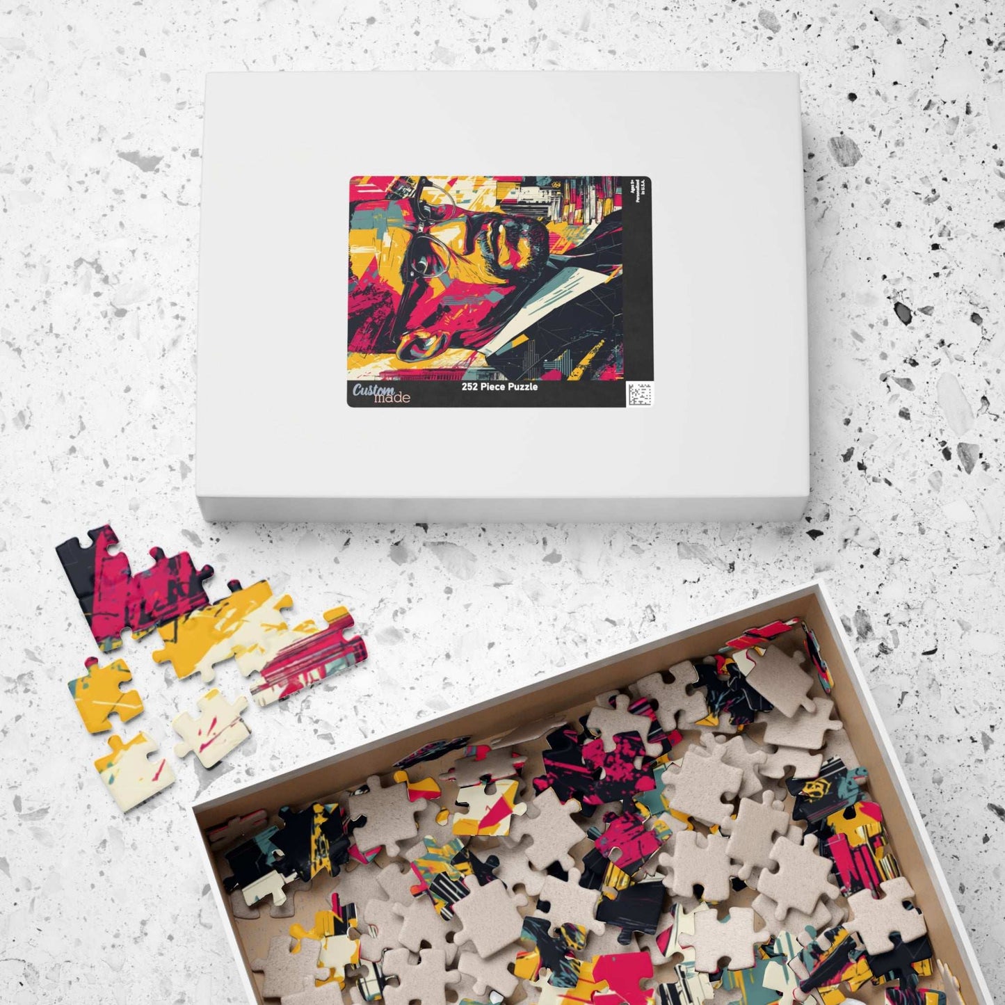 Malcolm X Civil Rights Leader Puzzle – Afrocentric Pop Art, Historical Black Man Art, Geometric Bold Colors, Educational African American Tribute Gift Puzzle The Puzzle Chest
