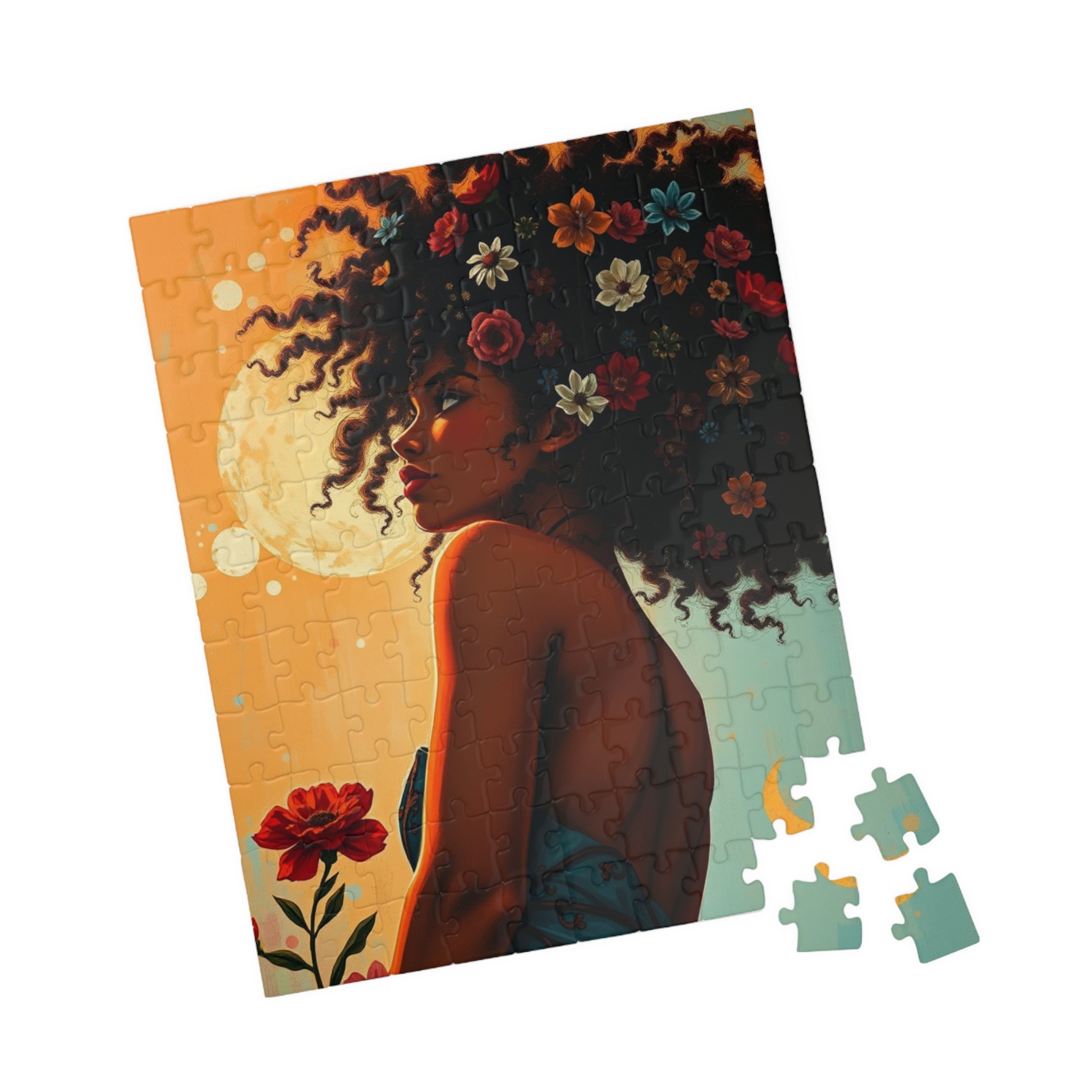 Black Art Jigsaw Puzzle - African American Woman, Gift for Afrocentric Art Lover, Fun Family Game Night, Mindfulness Activity Brain Teaser Puzzle The Puzzle Chest