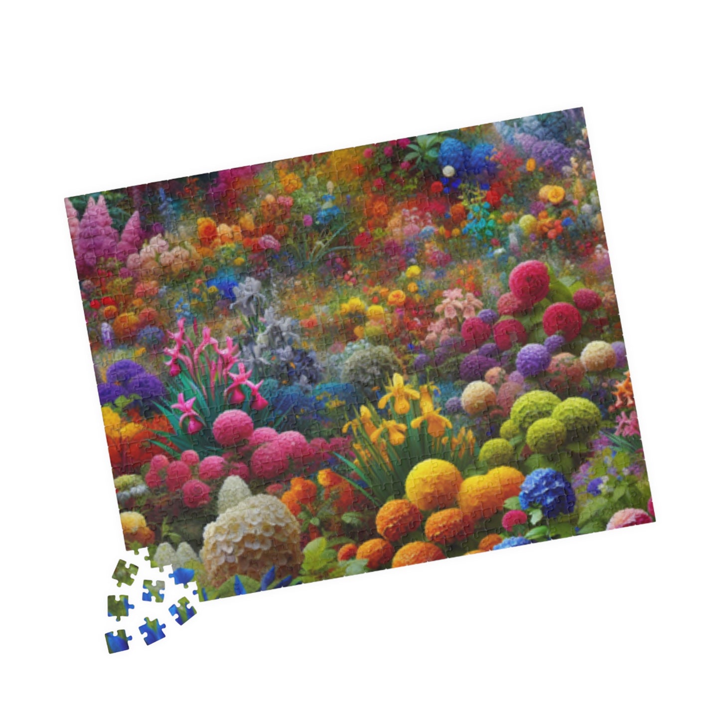 Blooming Wildflower Garden Puzzle, Floral Art Challenging Jigsaw, Flower Tabletop Game Puzzle The Puzzle Chest