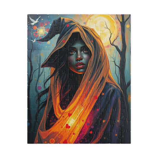 Mystical Witch Puzzle, Enchanting Art Illustration, 110-1014 pieces, Perfect for Gift Giving, Halloween, Cozy Nights, Dark Fantasy Lovers 110 pcs (Vertical) Puzzle The Puzzle Chest