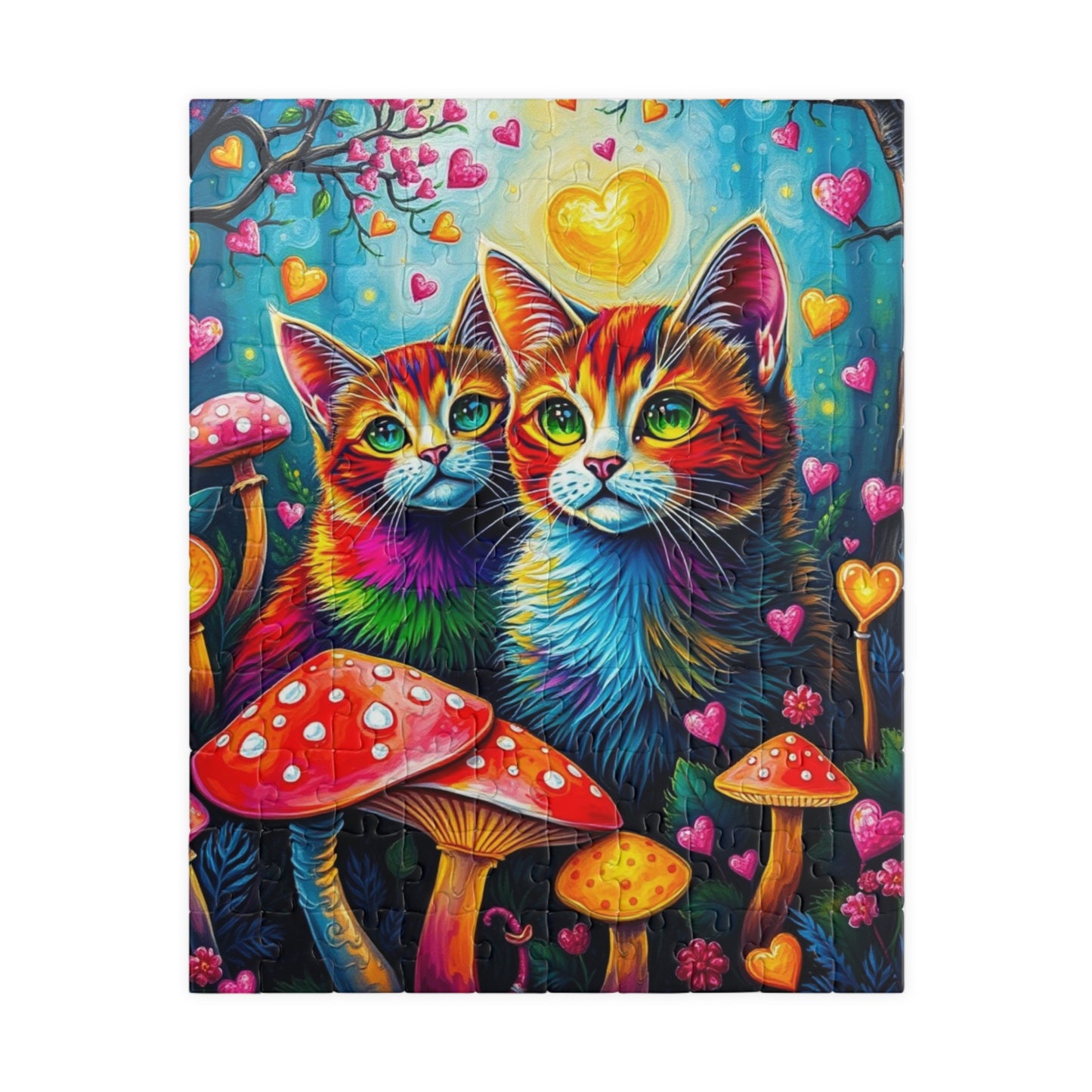 Whimsy Woods - Rainbow Cats and Pride Forest Jigsaw Puzzle, 110 to 1014-piece, Cat Lover Gift, Family Activity or Solo Fun, Brain Teaser 110 pcs (Vertical) Puzzle The Puzzle Chest