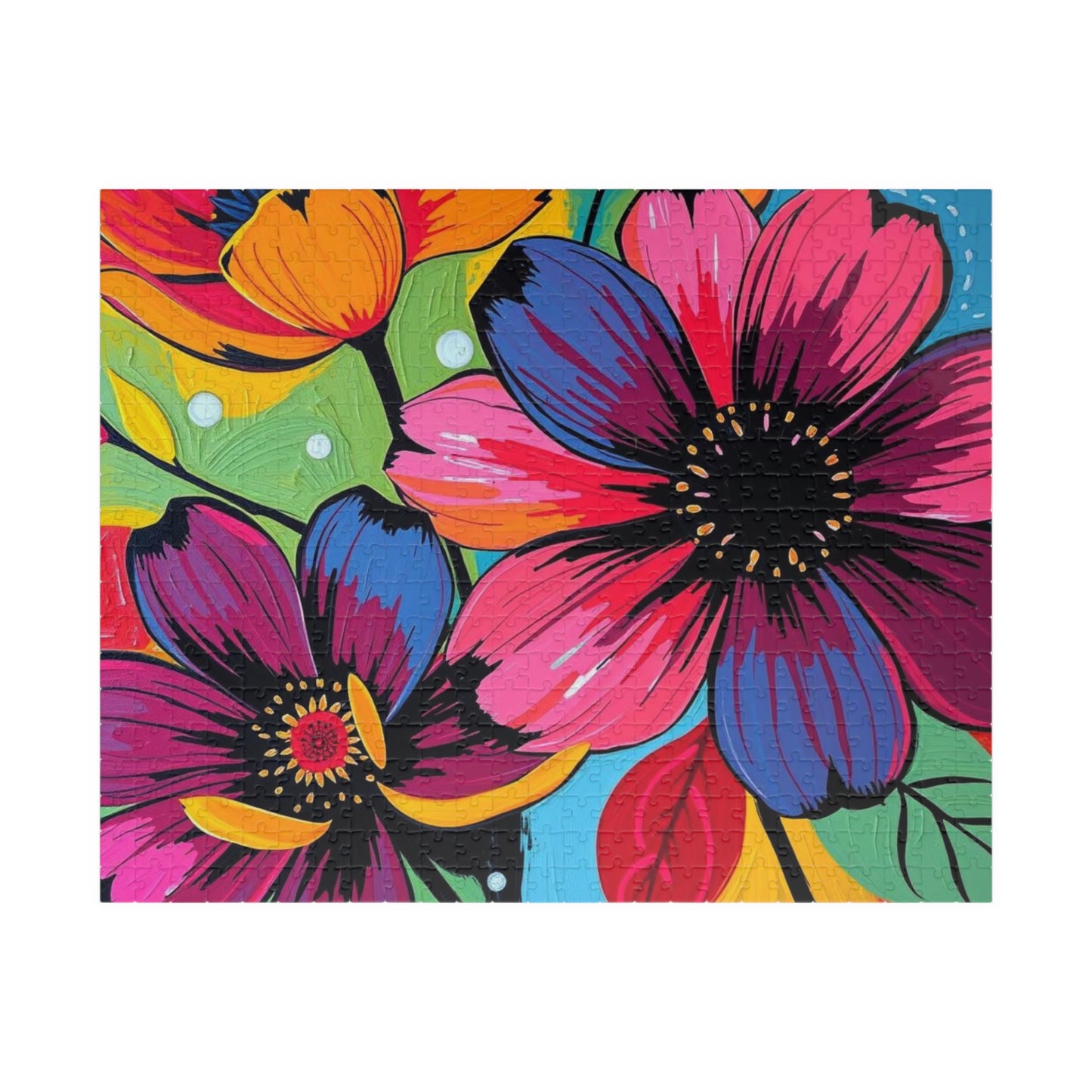 Floral Art Puzzle, Colorful Flower Jigsaw for Relaxation, Gift for Puzzlers, Home Entertainment, Fun Family Activity, Mindful Brain Teaser 520 pcs (Horizontal) Puzzle The Puzzle Chest