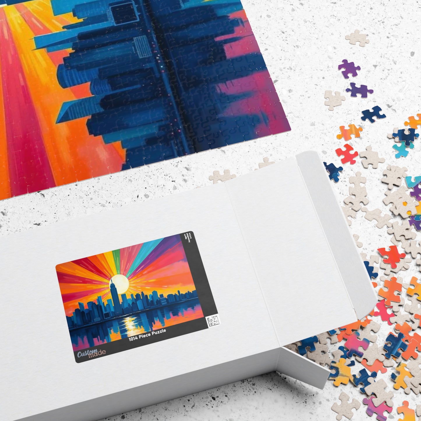 Radiant Horizon Jigsaw Puzzle, Rainbow Pride Puzzle, Colorful City Sunset Puzzle, Pride Month Gift for Friend, Solo Fun or Family Activity Puzzle The Puzzle Chest