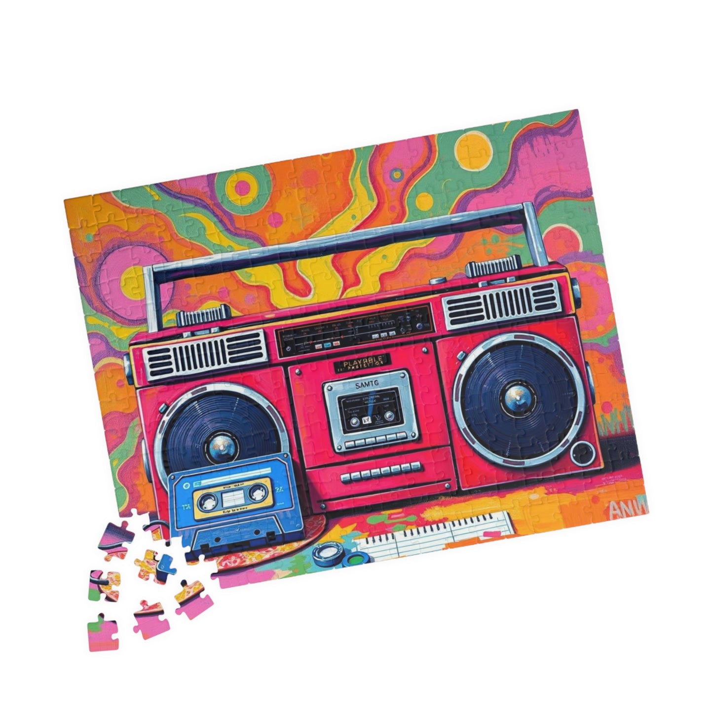 Retro Boombox Puzzle - Pop Art Jigsaw Game, Fun Family Activity, Music Lover Gift, Vintage Vibe, Home Entertainment, Perfect for Game Night Puzzle The Puzzle Chest