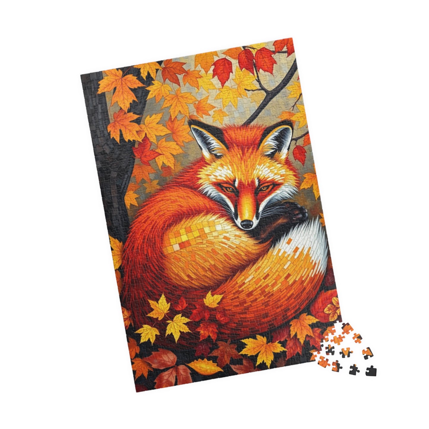 Autumn Forest Fox Mosaic Puzzle, Fall Wildlife Art Cozy Nature Jigsaw Game, Relaxing Hobby, Family Activity, Mindfulness Gift for Puzzle Fan Puzzle The Puzzle Chest