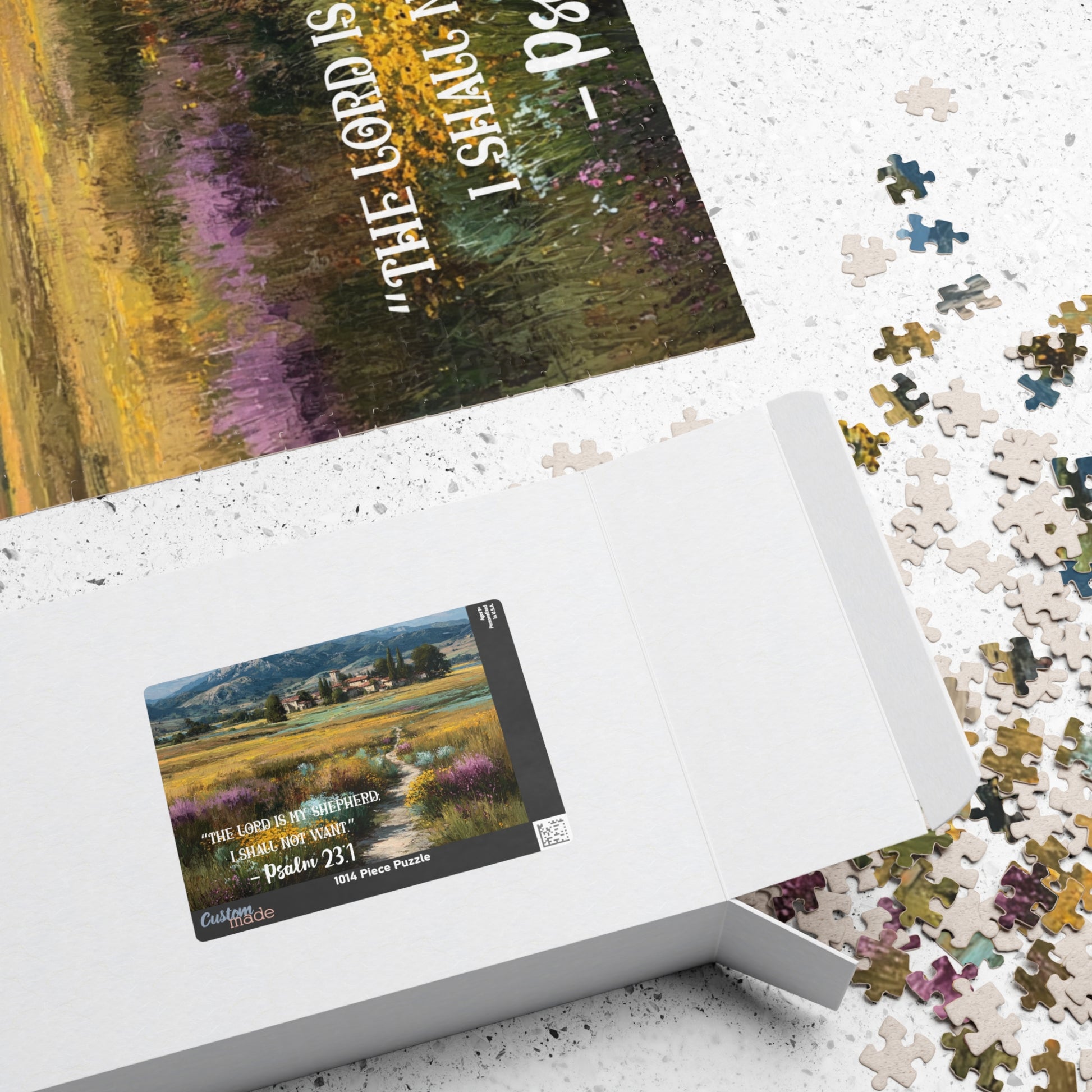 The Shepherd’s Meadow – Faithful Heart Jigsaw Puzzle, Inspirational Game, Biblical Quote Psalm 23:1 Faith-Based Gift Puzzle The Puzzle Chest