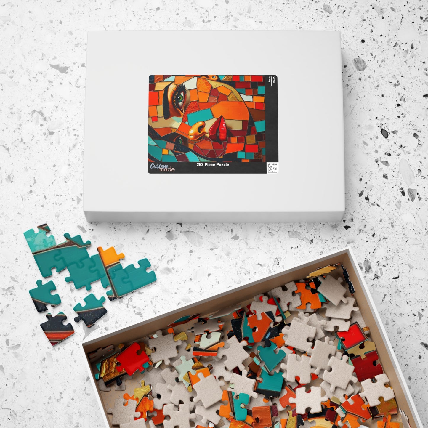 Mosaic Abstract Portrait Jigsaw Puzzle, 110-1014 Pieces Woman with Fragmented Face, Unique Gift for Art Lover, Family Fun, Creative Activity Puzzle The Puzzle Chest