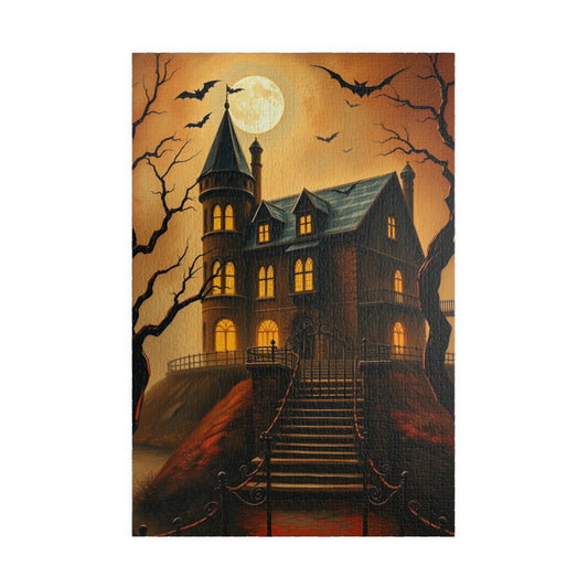 Spooky Haunted House Puzzle, Halloween Design, Family Game Night or Solo Fun, Perfect Gift for Puzzle Lover, 110 252 520 1014-piece, Mindful 1014 pcs (Vertical) Puzzle The Puzzle Chest