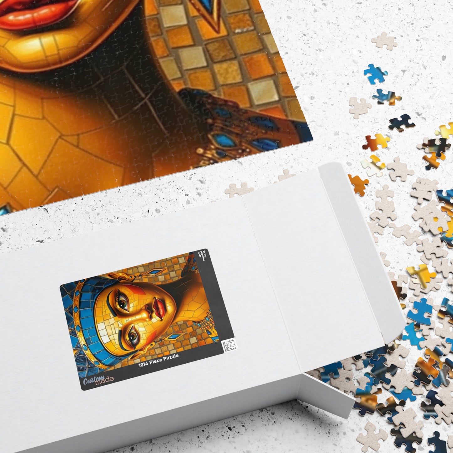 Mosaic Portrait Egyptian Queen Puzzle, 110-1014 Pieces Beautiful Nefertiti Jigsaw Game, Gift for Art Lovers, Challenging Pastime, Family Fun Puzzle The Puzzle Chest