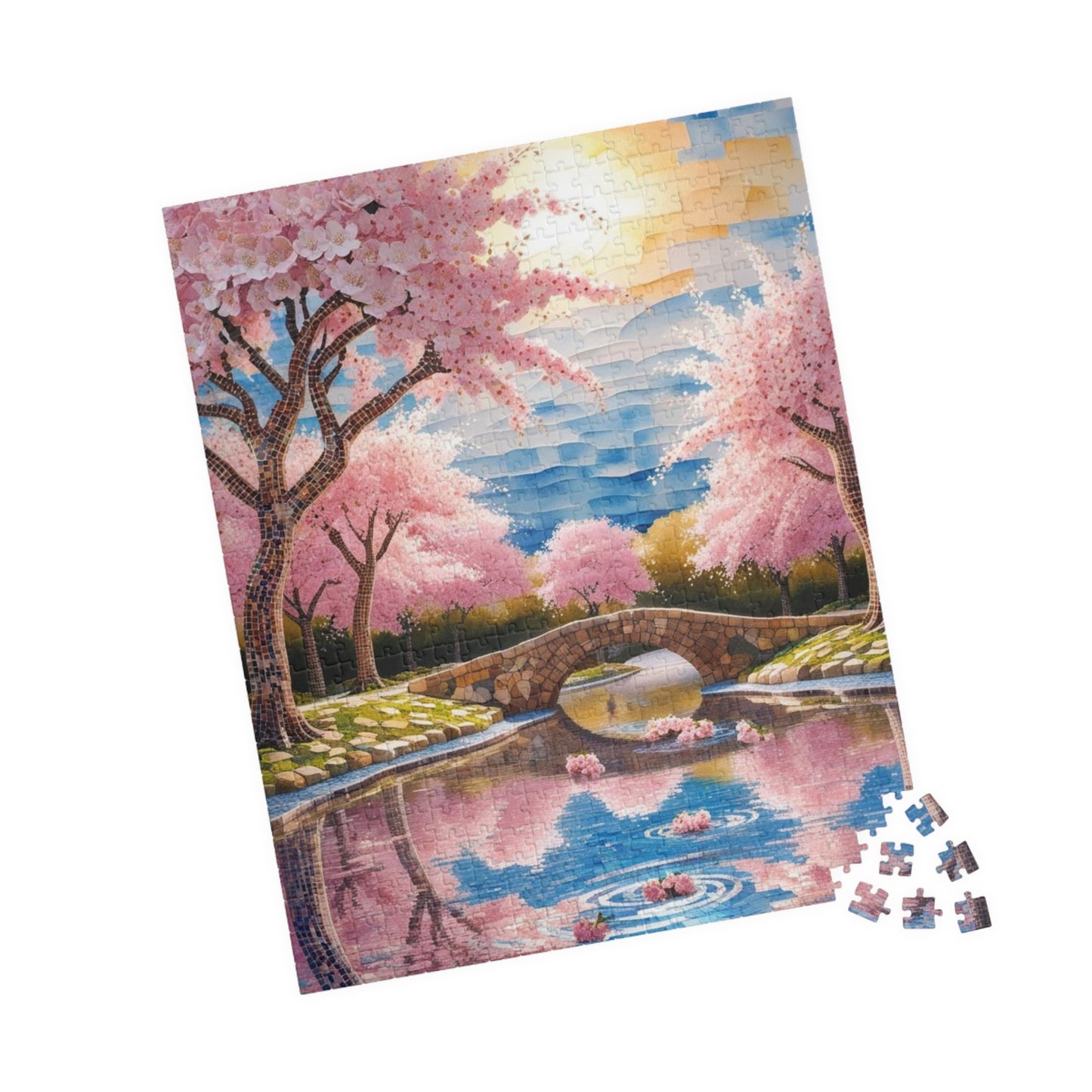 Charming Cherry Blossom Puzzle, 110-1014 Piece Floral Landscape Jigsaw Game, Nature Lover Gift, Family Activity, Seasonal Fun Puzzle The Puzzle Chest