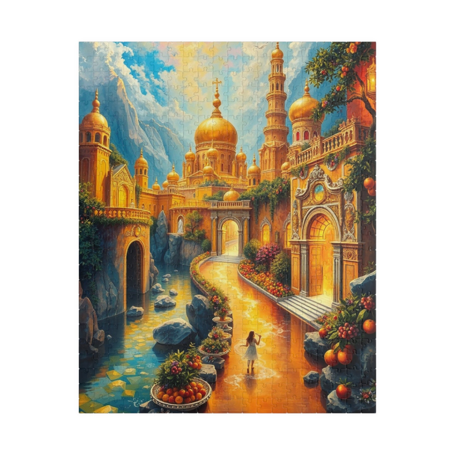 New Jerusalem Jigsaw Puzzle, Shining City of Gold and Crystal, Faith-Based Tabletop Game, Religious Theme, Mindfulness Activity, Giftable 520 pcs (Vertical) Puzzle The Puzzle Chest