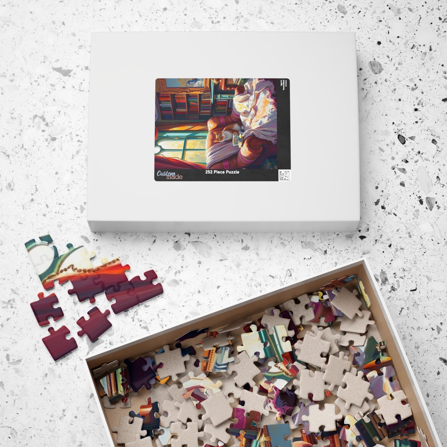 Cozy Study Room Jigsaw Puzzle, Home Office Sanctuary for Cat, Animal Lover Gift, Mindful Hobby, Indoor Activity, Best Family Entertainment Puzzle The Puzzle Chest