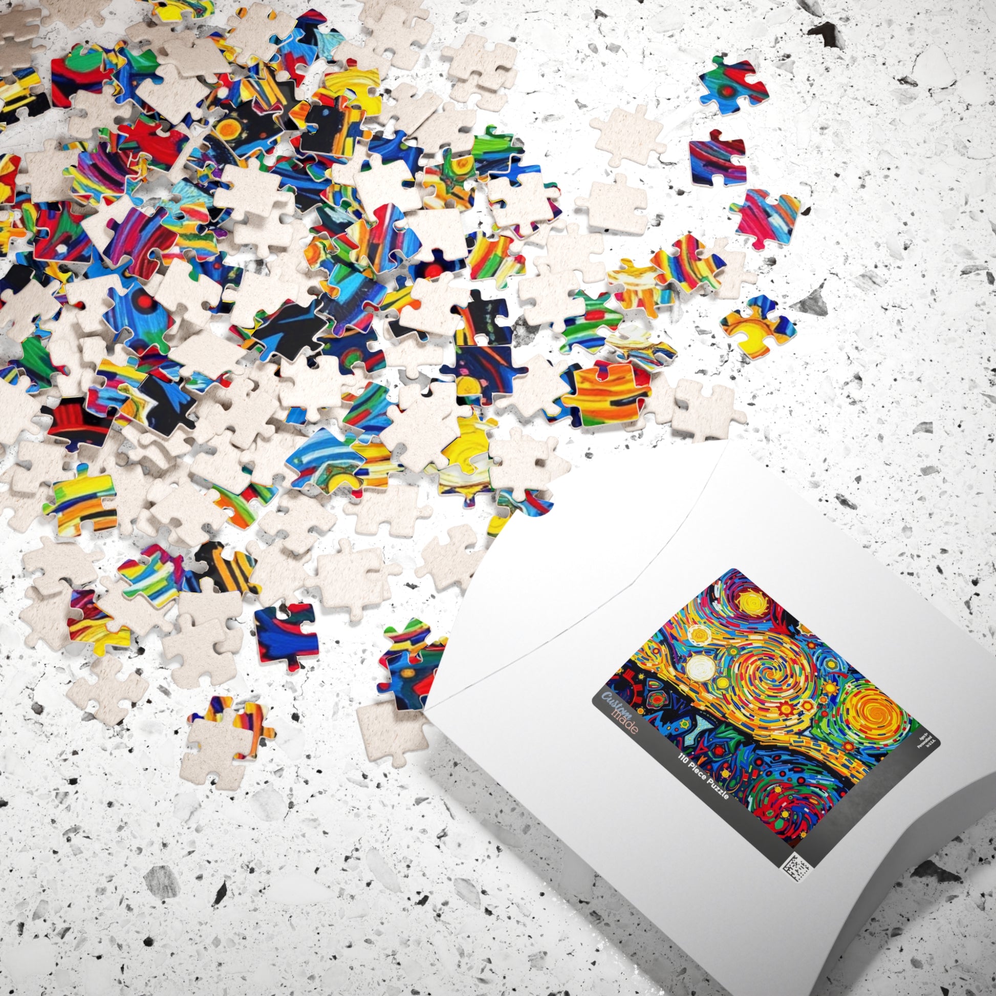 Colorful Artistic Puzzle for Adult, Vibrant Starry Night Design, Abstract Jigsaw Game Puzzle The Puzzle Chest