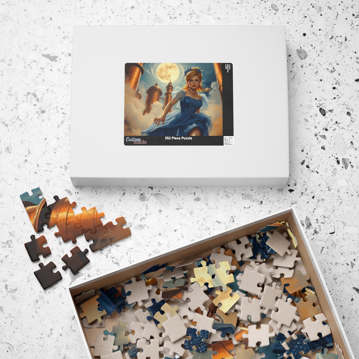 Cinderella at Midnight Jigsaw Puzzle, Whimsical Steampunk Puzzle, Vintage Fantasy Princess Puzzle, Dreamy Steampunk Art Print Gift for Adult Puzzle The Puzzle Chest