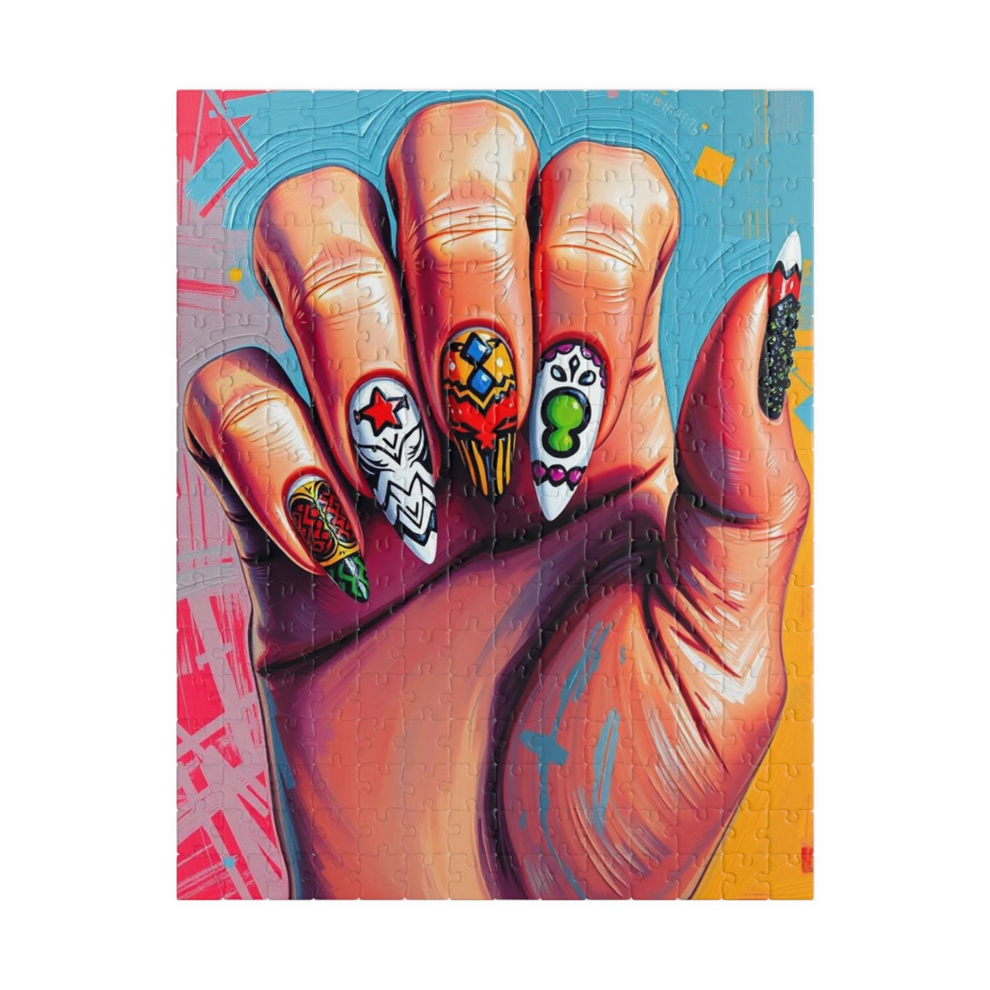 Artistic Nail Design Puzzle, Fun Family Activity, Unique Gift, Nail Art Enthusiasts, Creative Home Decor, 110-1014 Pieces 252 pcs (Vertical) Puzzle The Puzzle Chest