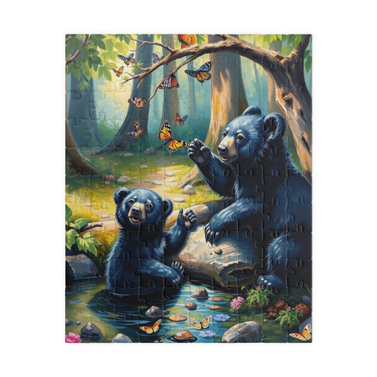 Nature-Inspired Bear Puzzle, Fun Family Activity, Animal Wildlife Themed Gift, Jigsaw Fun, Mindful Moments 110 pcs (Vertical) Puzzle The Puzzle Chest