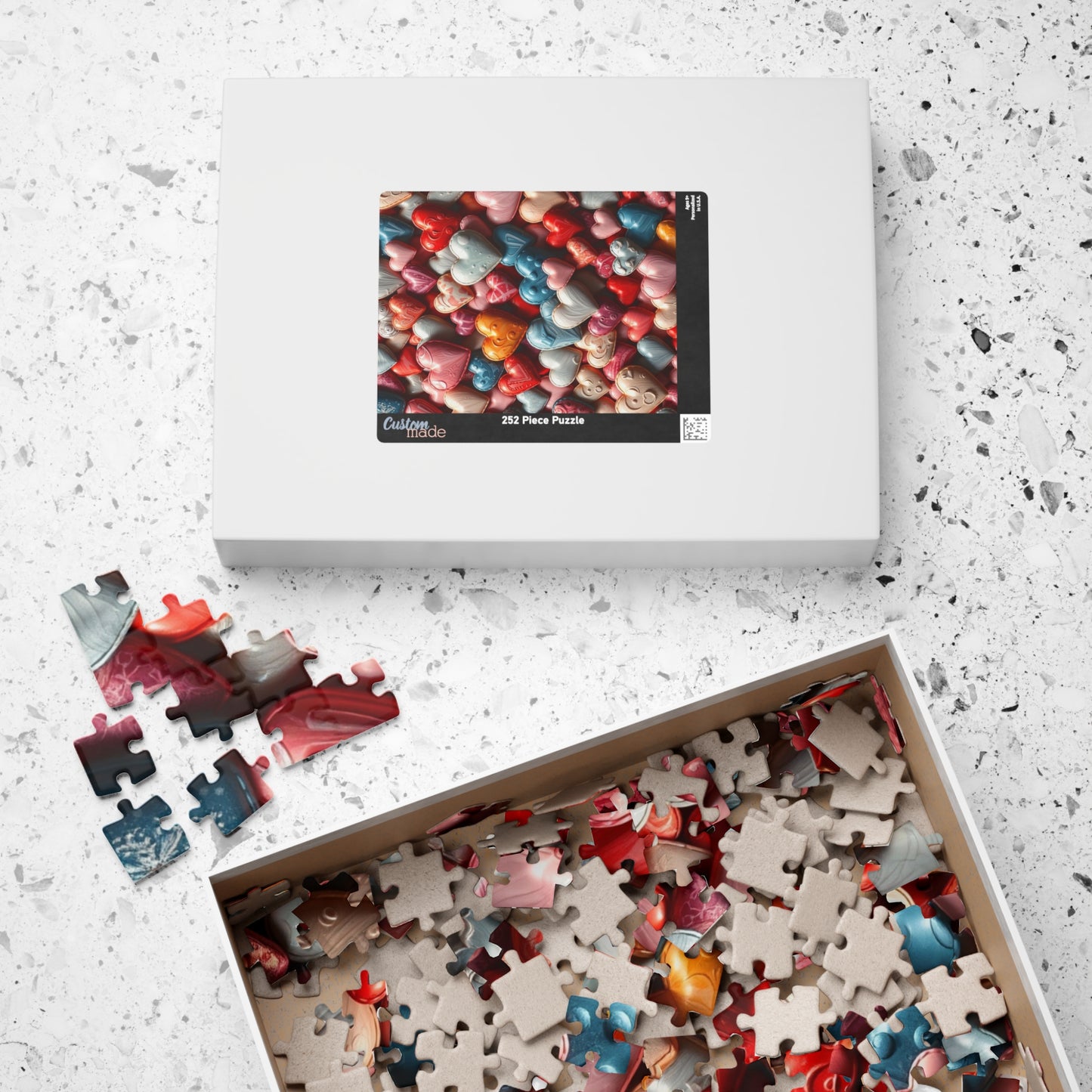 Colorful Heart Collage Puzzle, Chaotic Jigsaw, Vibrant 1014-Piece, Fun Family Activity, Mindful Hobby, Unique Gift Idea, Quiet Pastime Puzzle The Puzzle Chest