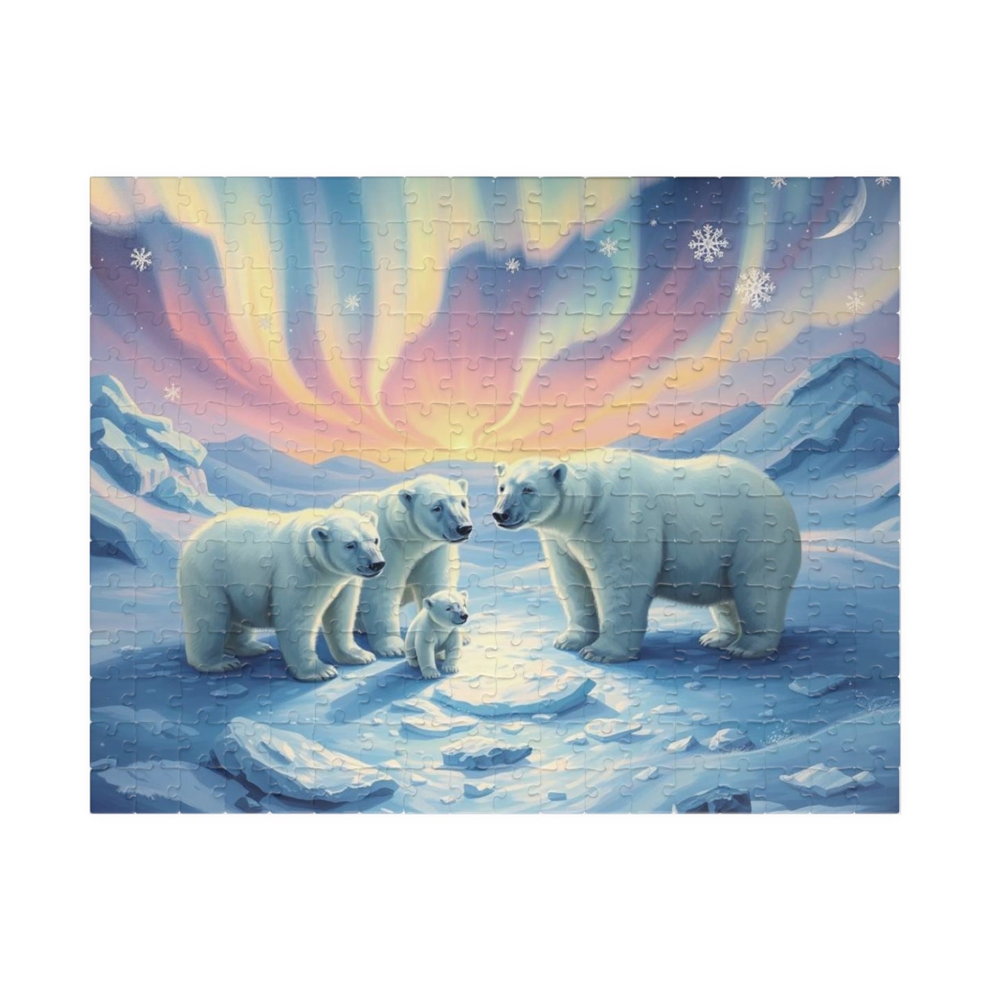 Polar Auror Jigsaw Puzzle - Polar Bear Winter, Cozy Family Game Night, 110-1014 Pieces, Holiday Birthday Gift for Friends, Arctic Art