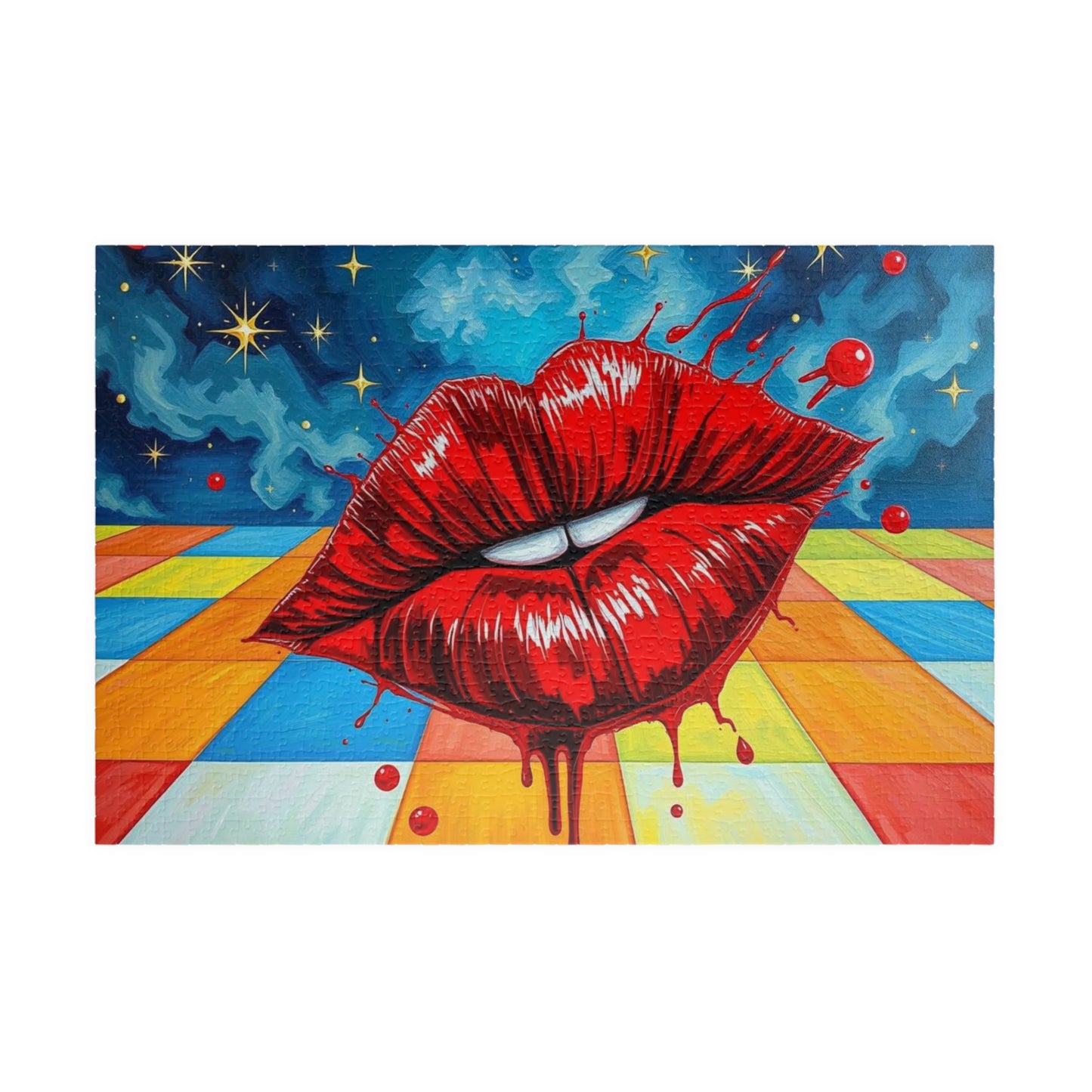 Pop Art Kiss Jigsaw Puzzle, Retro Artwork Puzzle for Adult Home Entertainment, Fun Family Game Night, Staycation Activity, Brain Teaser 1014 pcs (Horizontal) Puzzle The Puzzle Chest