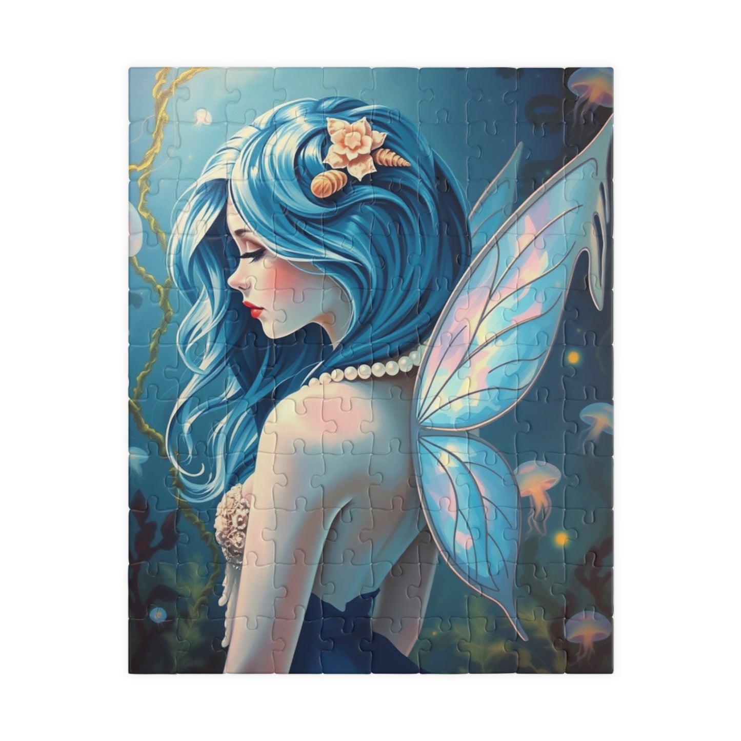 Ocean Whisperer Fairy Puzzle, 110 252 520 1014-piece Mythical Creature Jigsaw Game, Gift for Fairy Tale Lovers, Family Fun, Cozy Night In 110 pcs (Vertical) Puzzle The Puzzle Chest